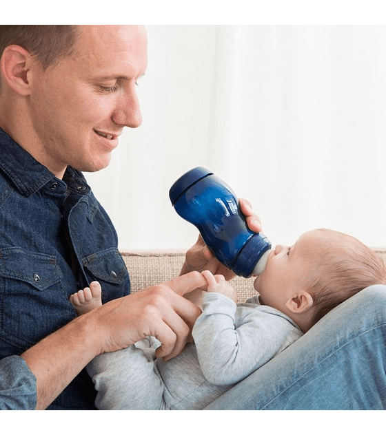 Mamadera Anticólicos Difrax Ancha 200 Ml Azul Oscuro-2