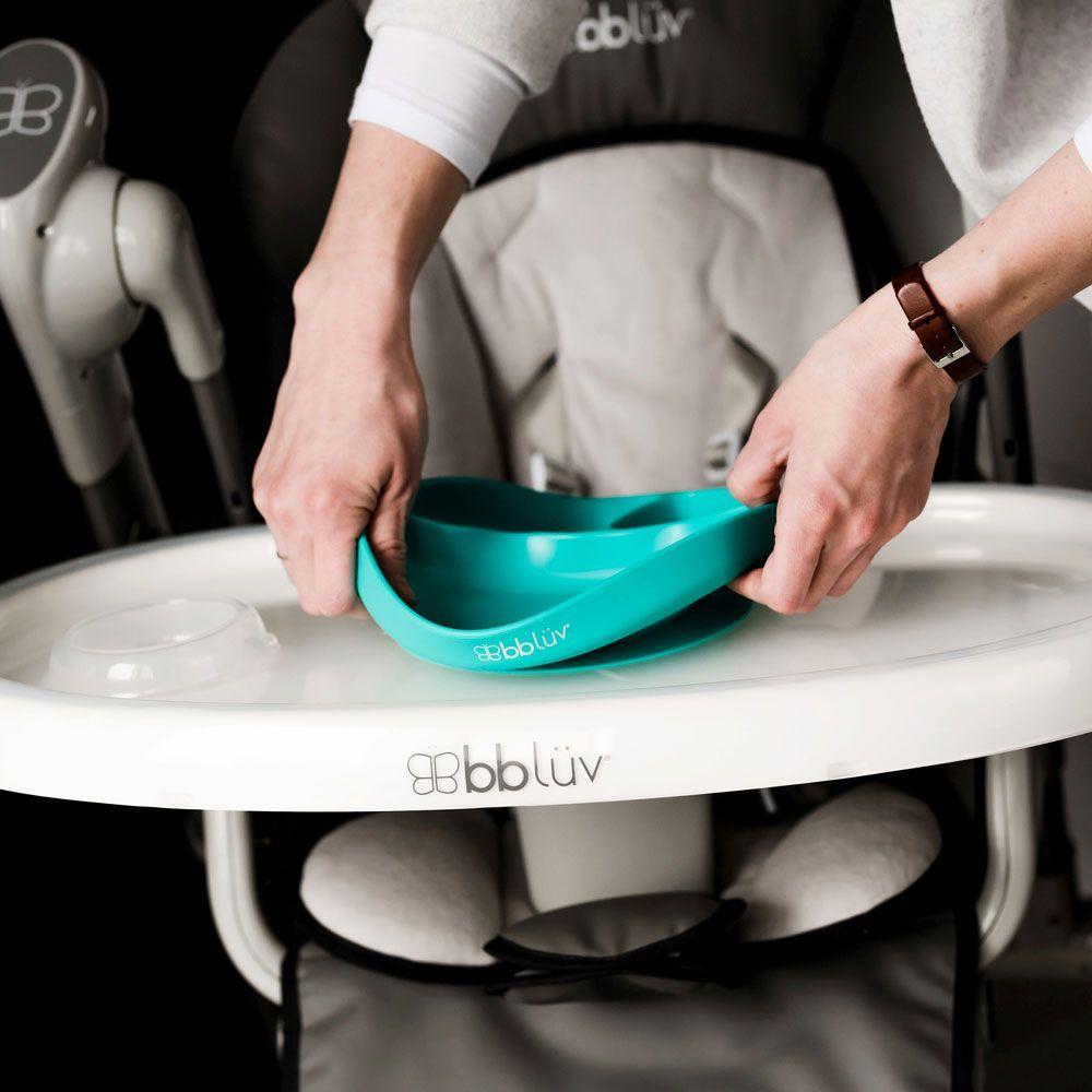 Plato Con Cuchara de Silicona Yumi Turquesa-4