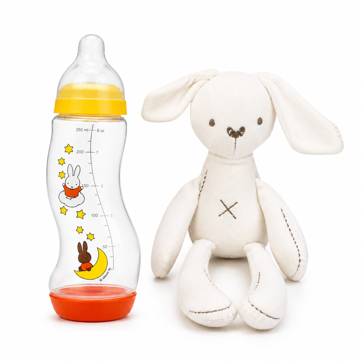 Set Regalo Conejito Mamadera Difrax S Anticolicos 250 ml y Peluche Conejo-0