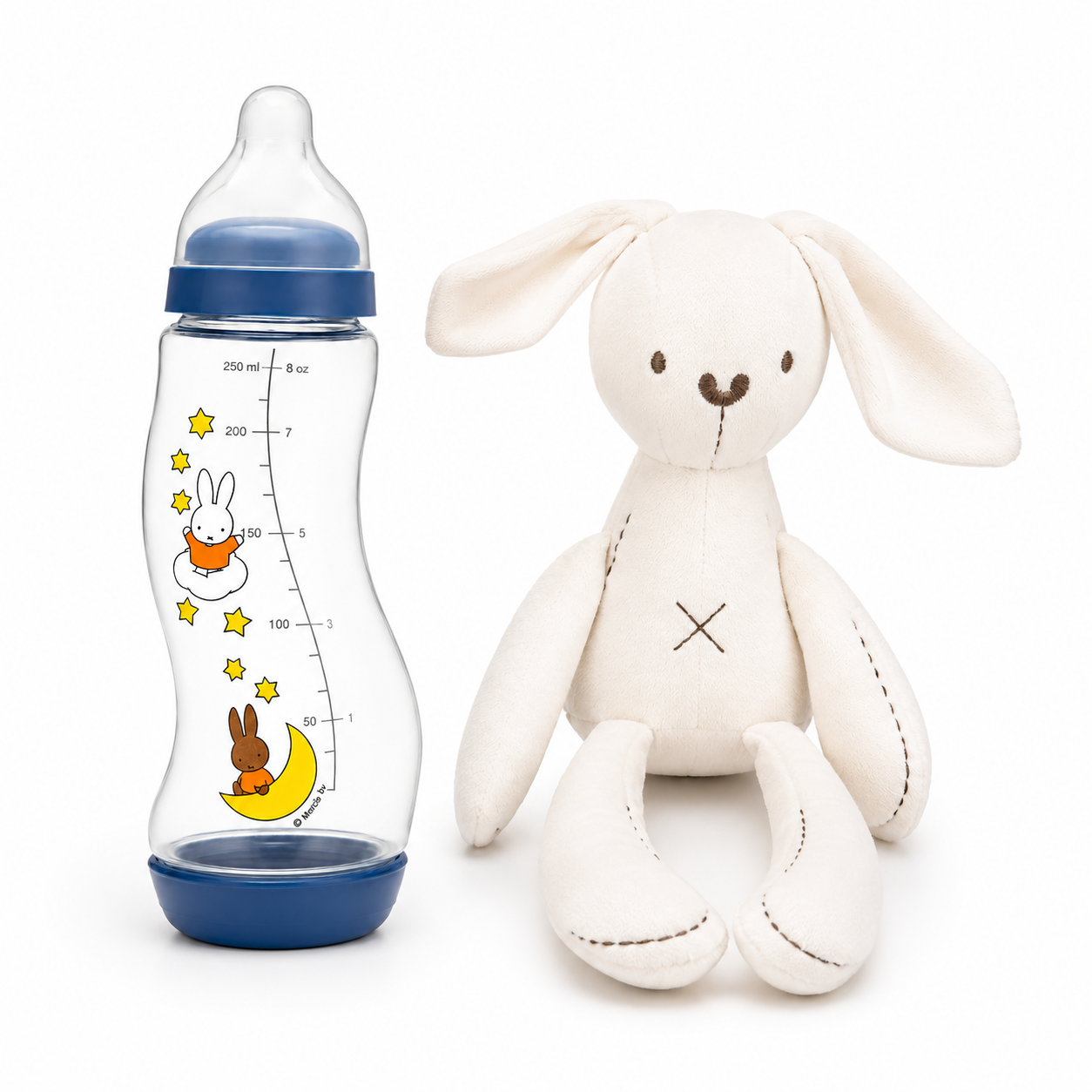 Set Regalo Conejito Mamadera Difrax S Anticolicos 250 ml y Peluche Conejo-0