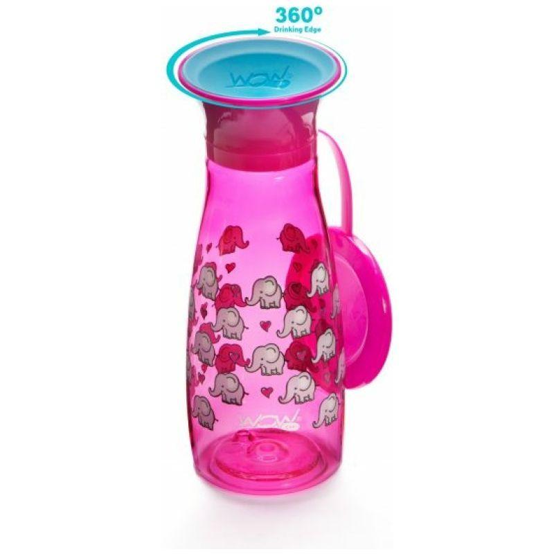 Vaso Tritan 360 Antiderrame 6+ Meses Rosado Elefantes-1