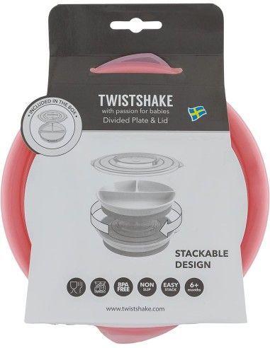 Plato con Divisiones 6+ Meses Rosa Pastel-2