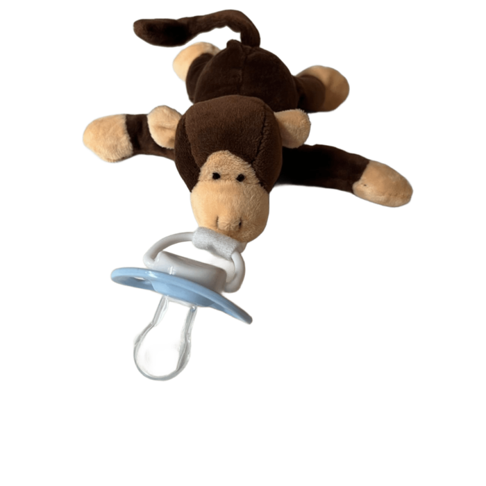 Peluche Portachupete Monito con Chupete de Silicona-0