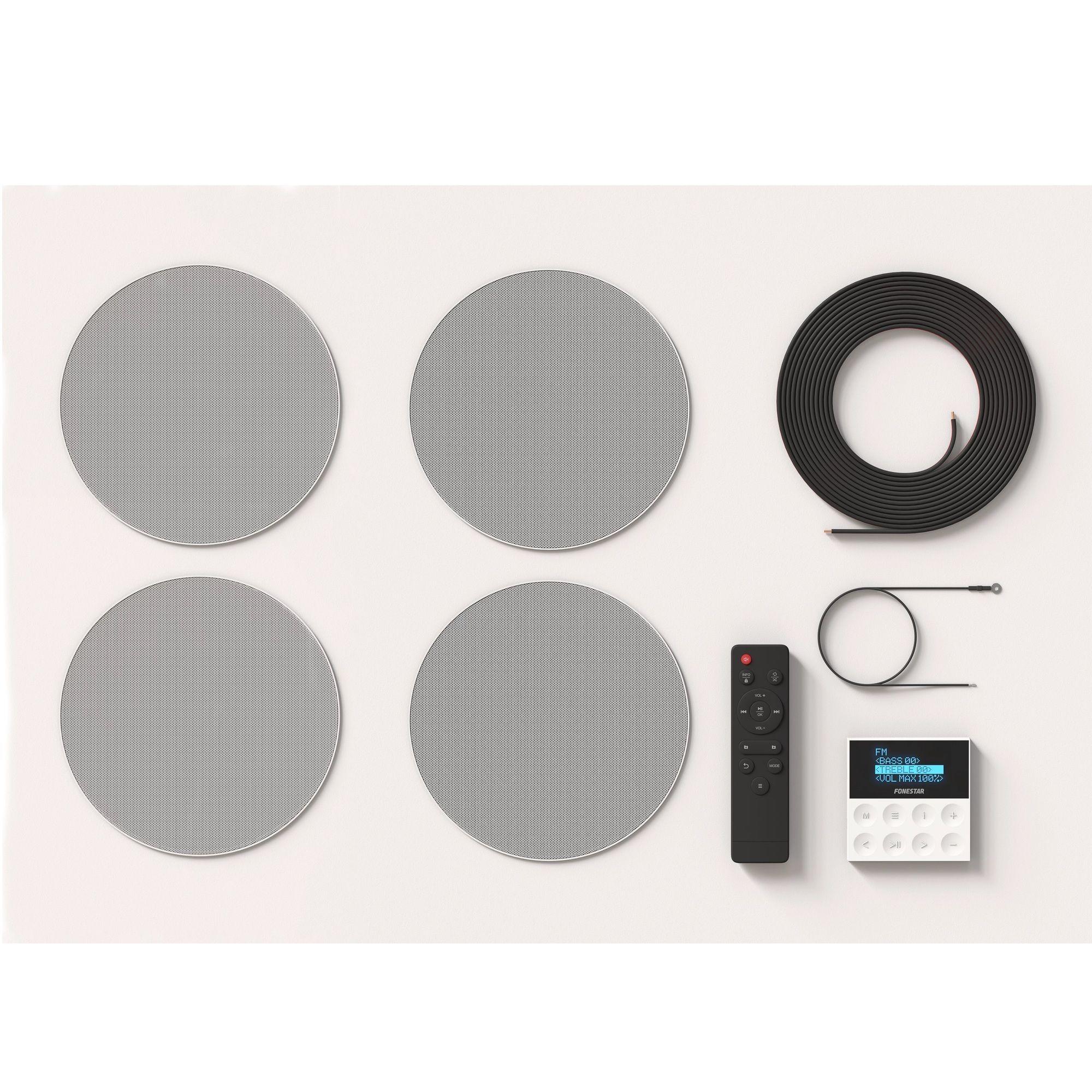 Kit Amplificador y 4 Parlantes 25W + 25W -6