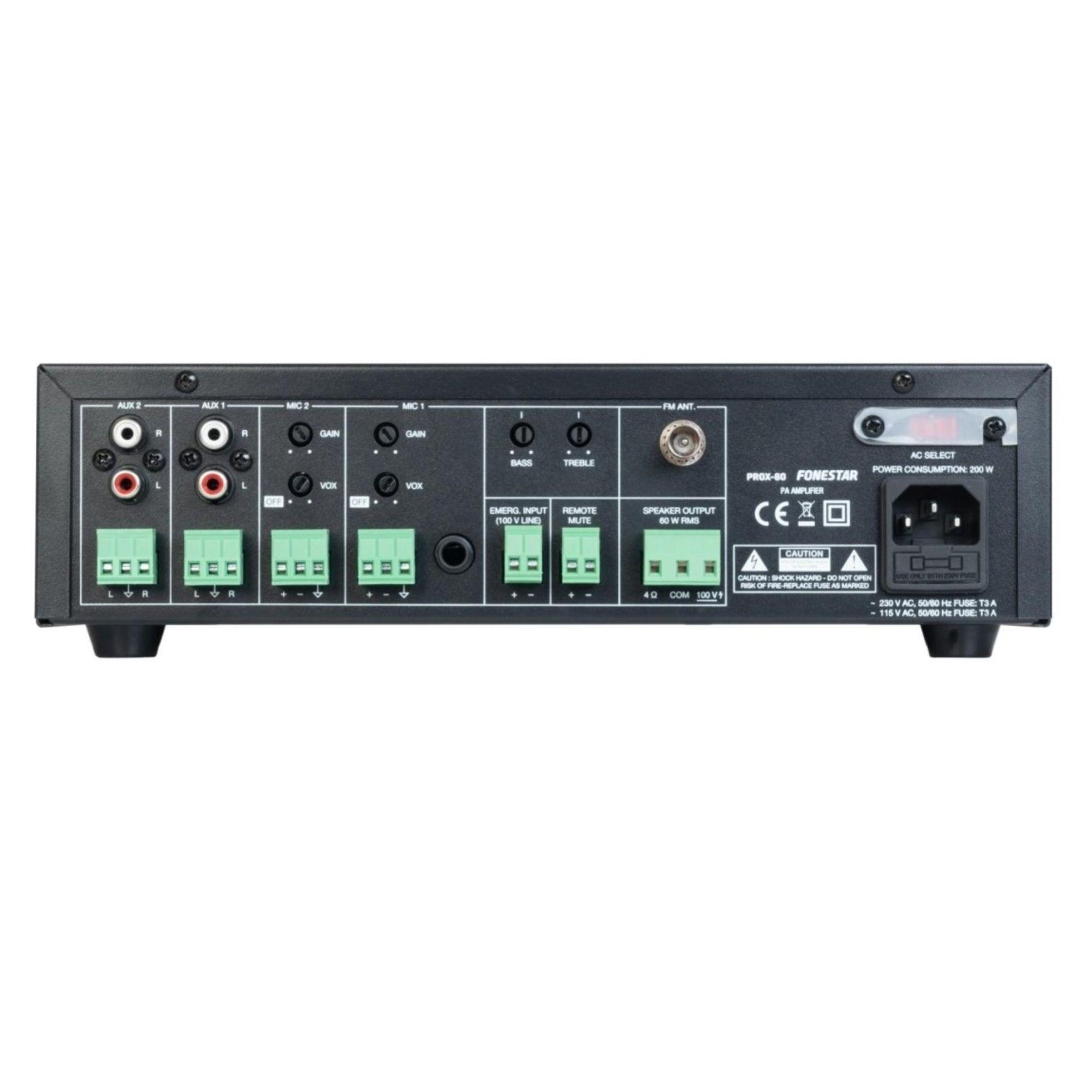 Amplificador Megafonía y Música Ambiental 60W USB -1