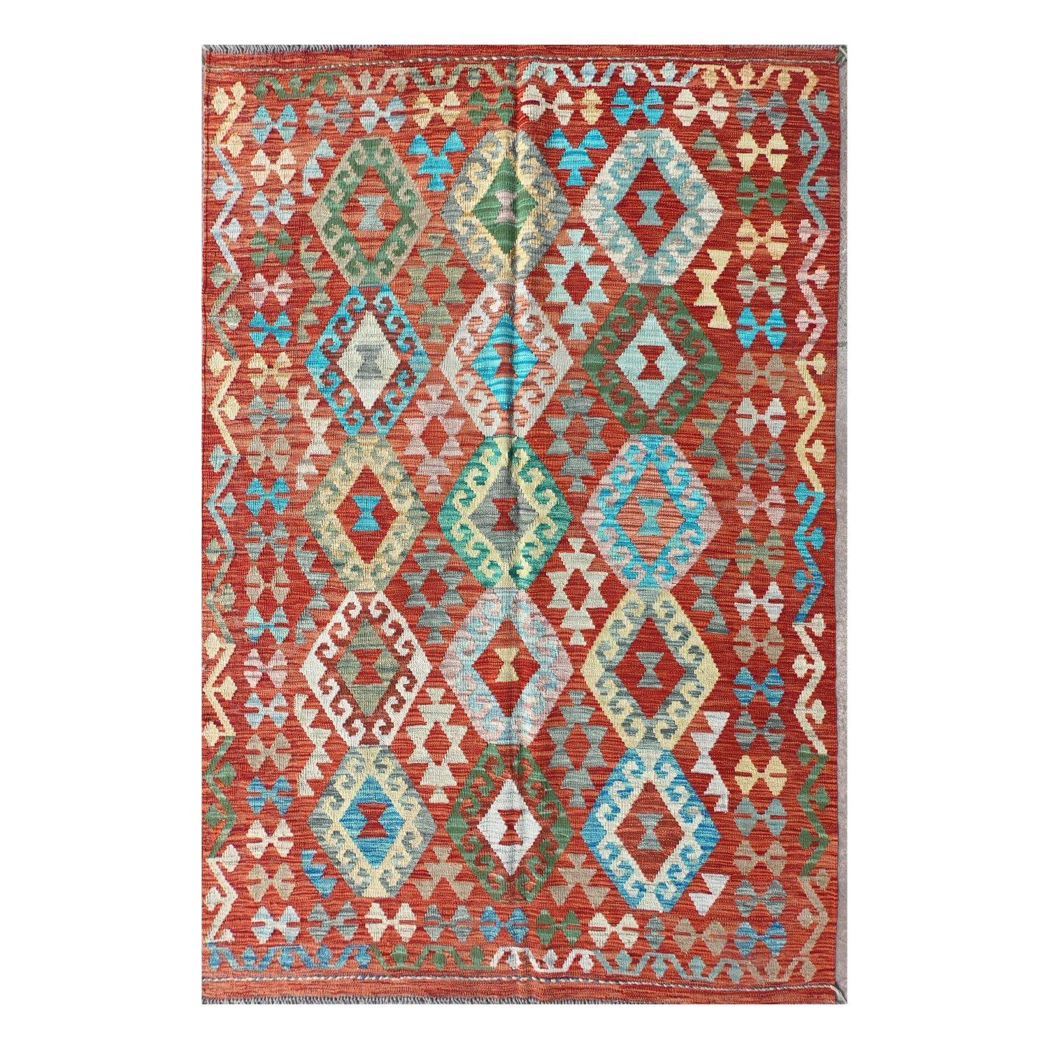 Alfombra Lana, Kelim Kashkuli 2.10 x 1.50 mts. 0039-0