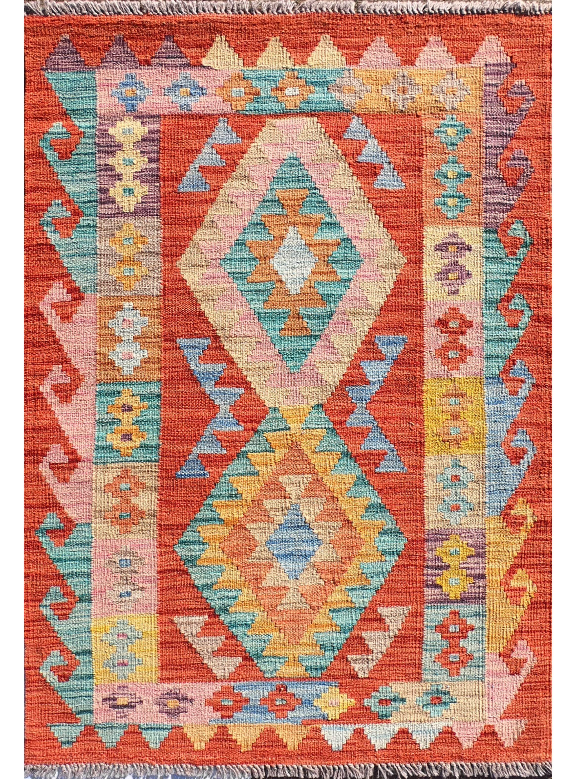 Alfombra de Lana Kelim Kashkuli 1.30 x 0.80 mts, K1446-0