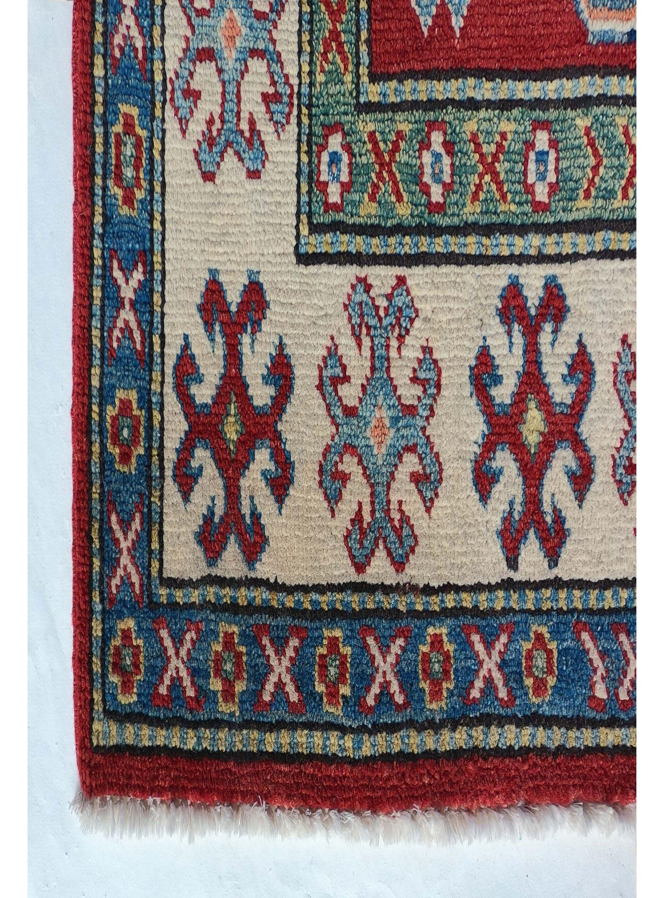 Alfombra Persa de lana, Kazak de 1.60 x 0.90 mts.-2