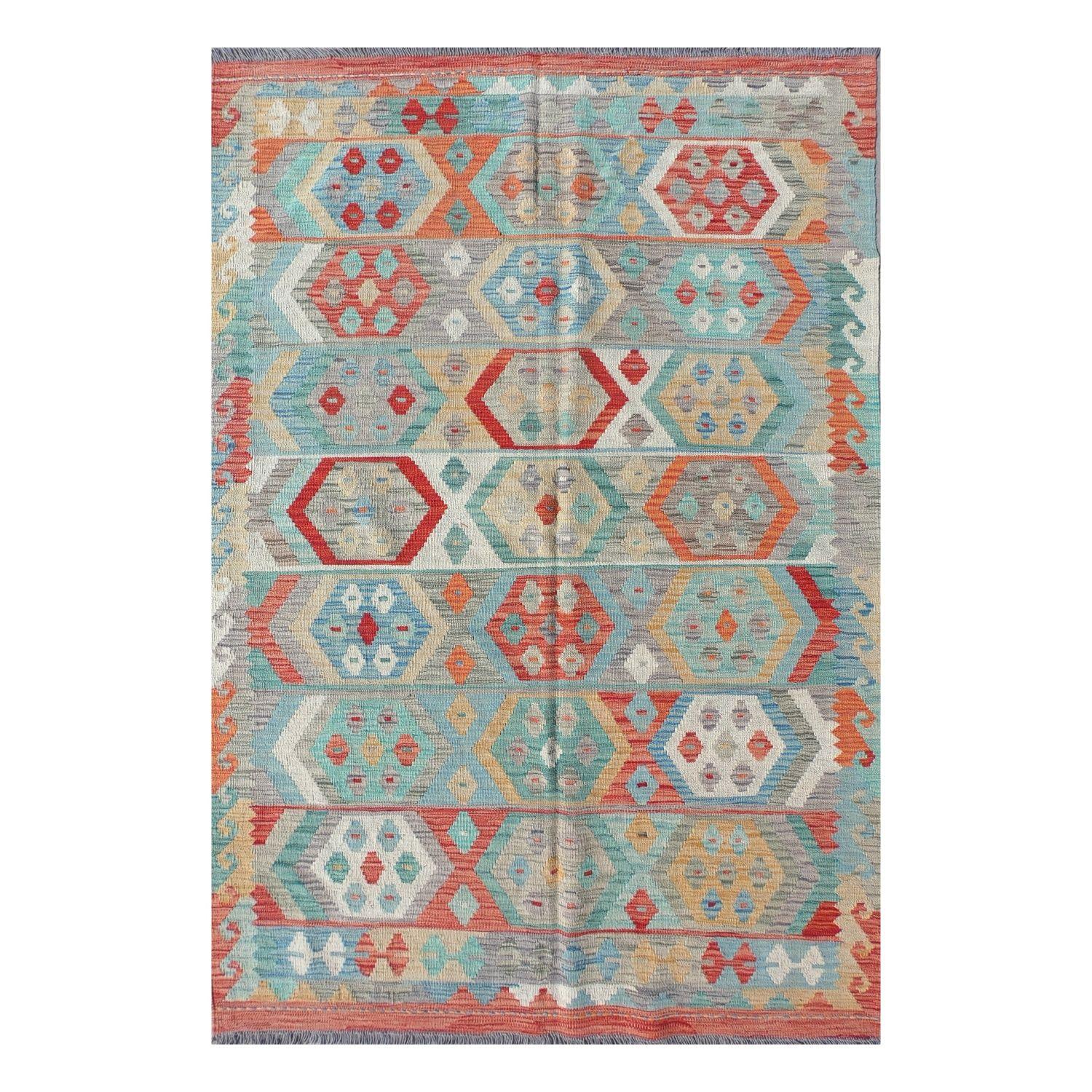 Alfombra Lana, Kelim Kashkuli 2.10 x 1.50 mts. 0045-0