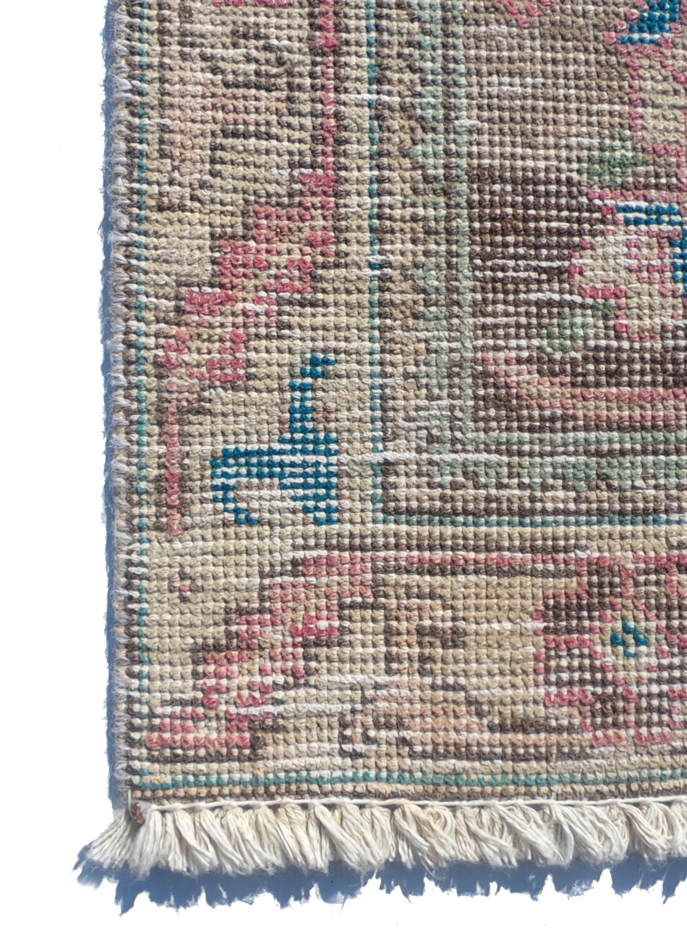 Alfombra Persa Vintage de Lana de 3.70 x 2.90 mts, AA115-2