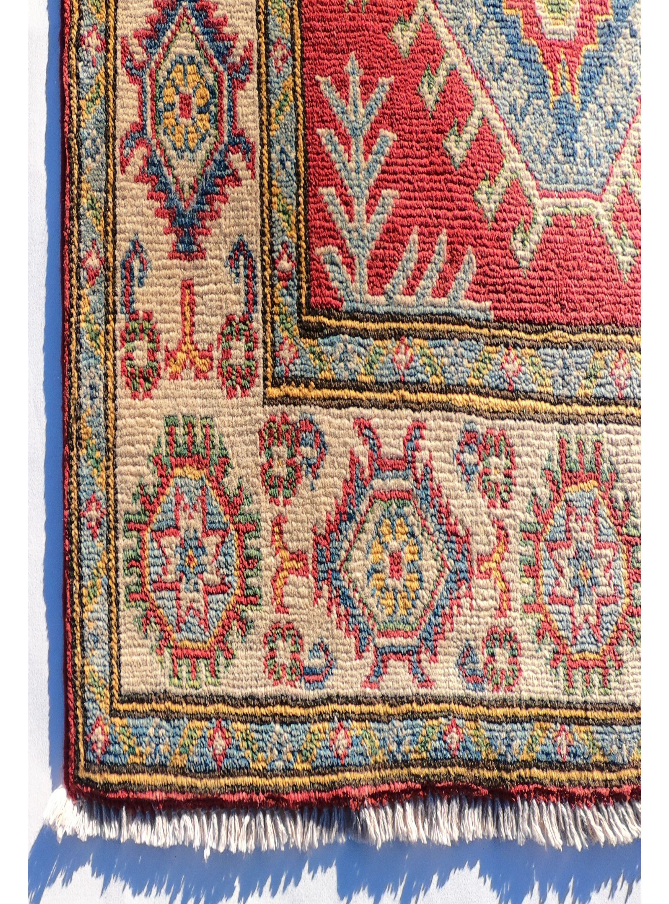 Alfombra Persa Clásica de Lana, Kazak de 2.00 x 0.80 mts., AA988-2