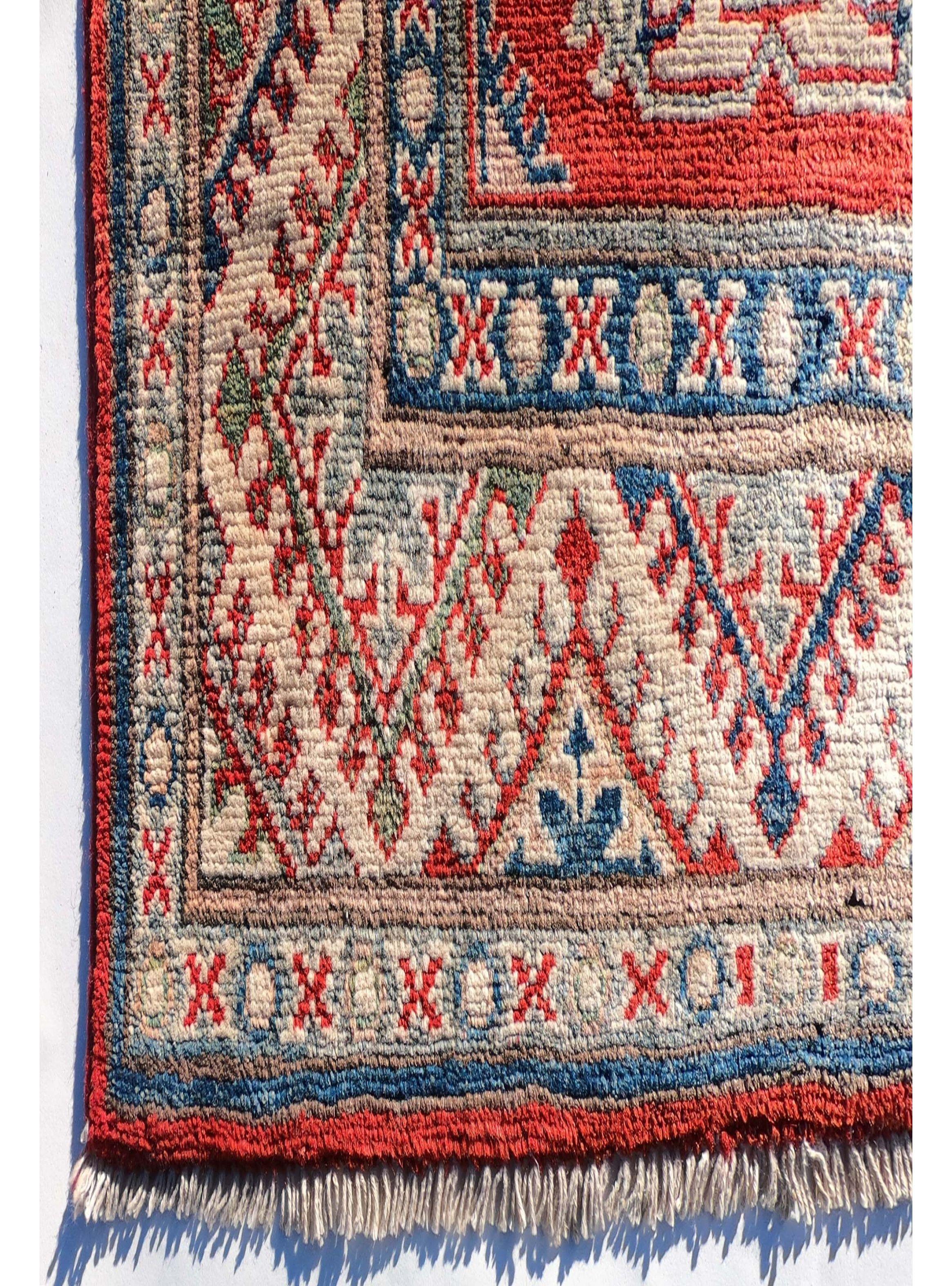 Alfombra Persa Clásica de Lana, Kazak de 3.00 x 0.80 mts., AA1012-2
