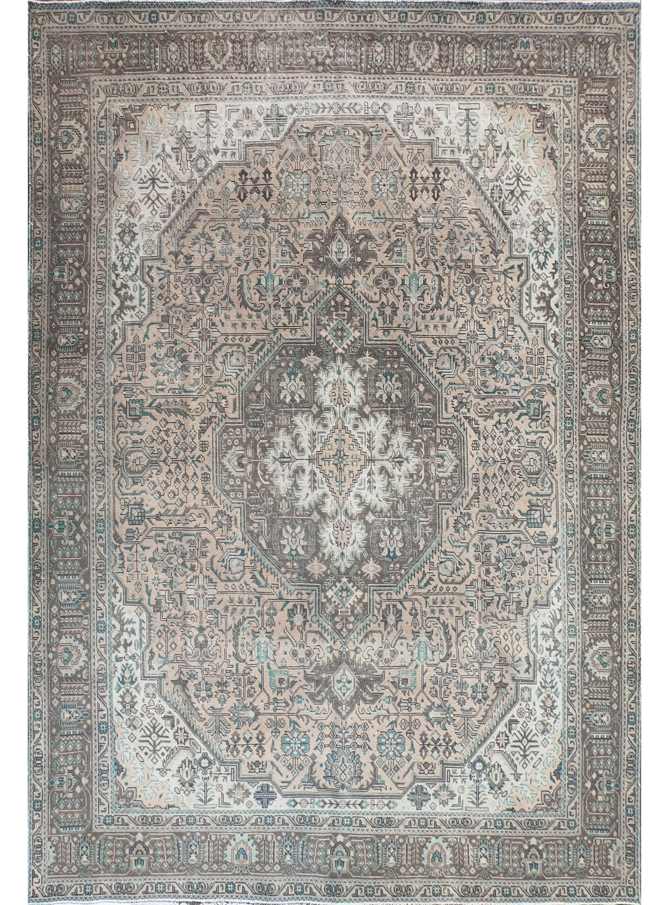 Alfombra Persa Vintage de Lana de 3.70 x 2.90 mts, AA116-1