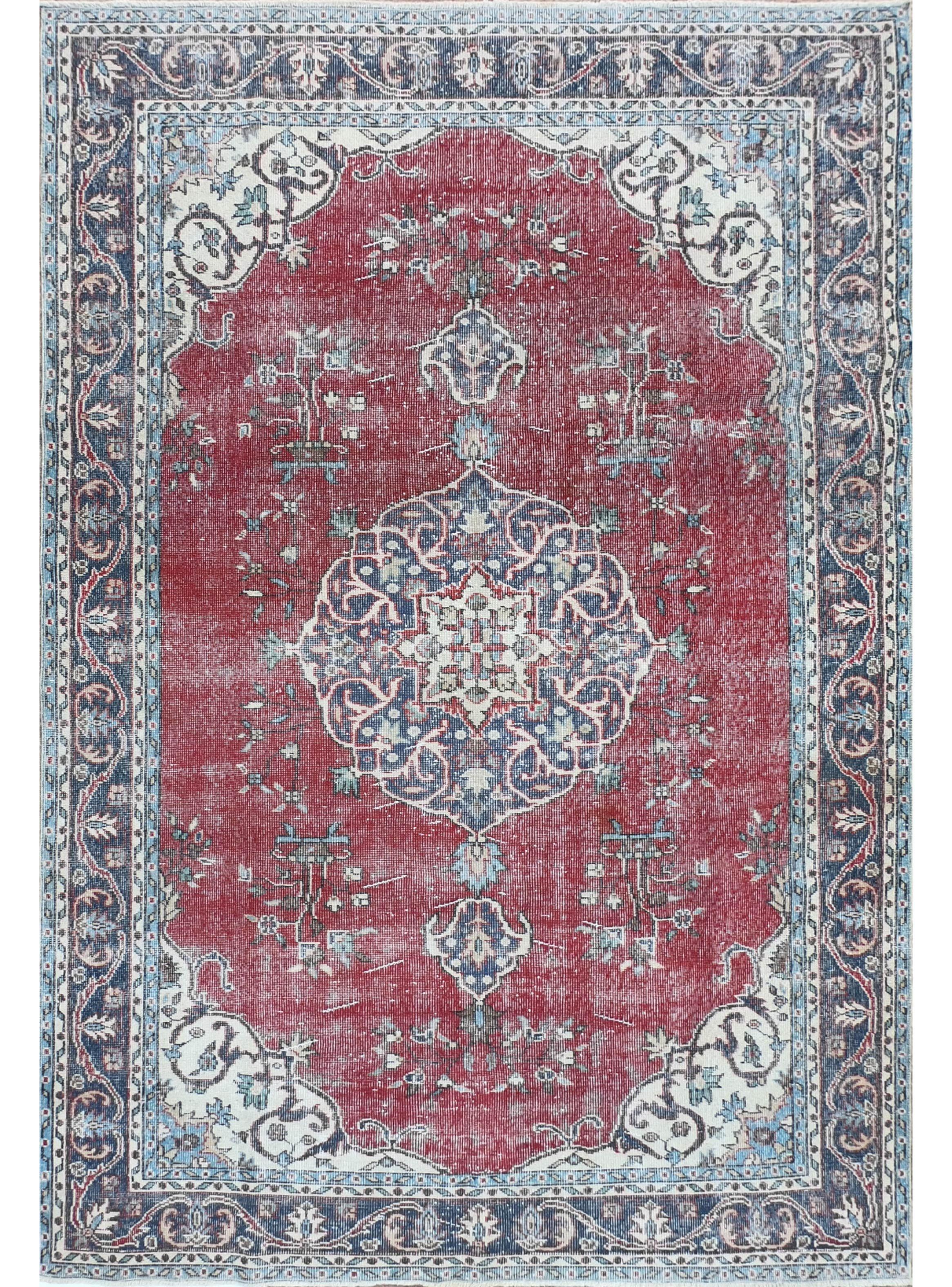Alfombra Persa Vintage de Lana de 3.10 x 1.90 mts, AA047-0