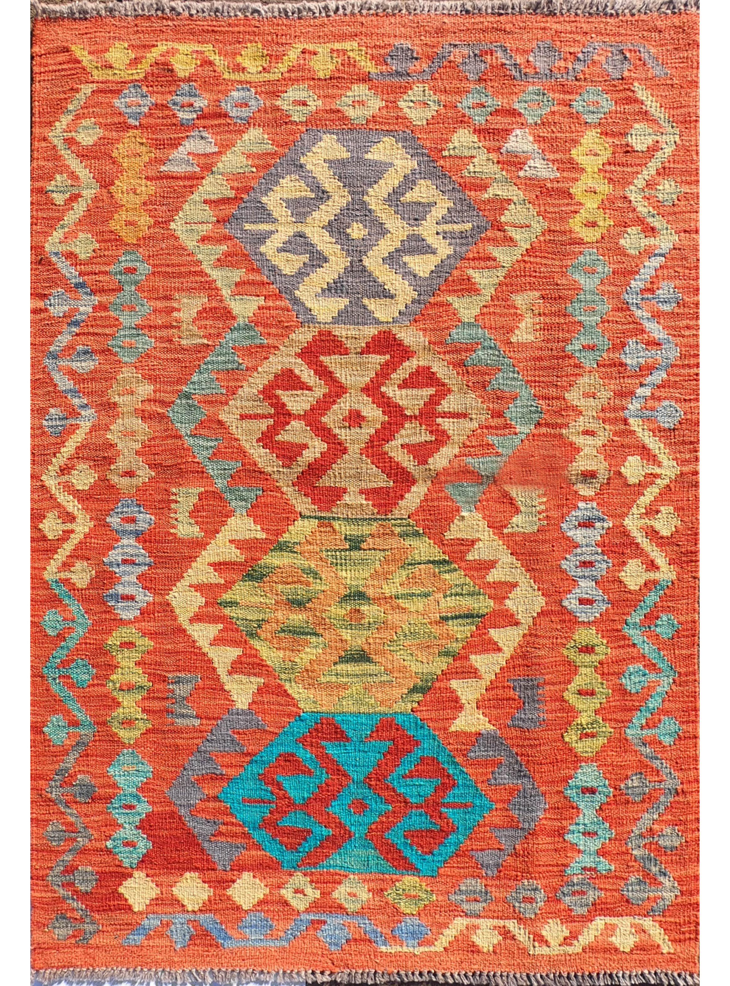 Alfombra de Lana Kelim Kashkuli 1.30 x 0.80 mts, K1444-0