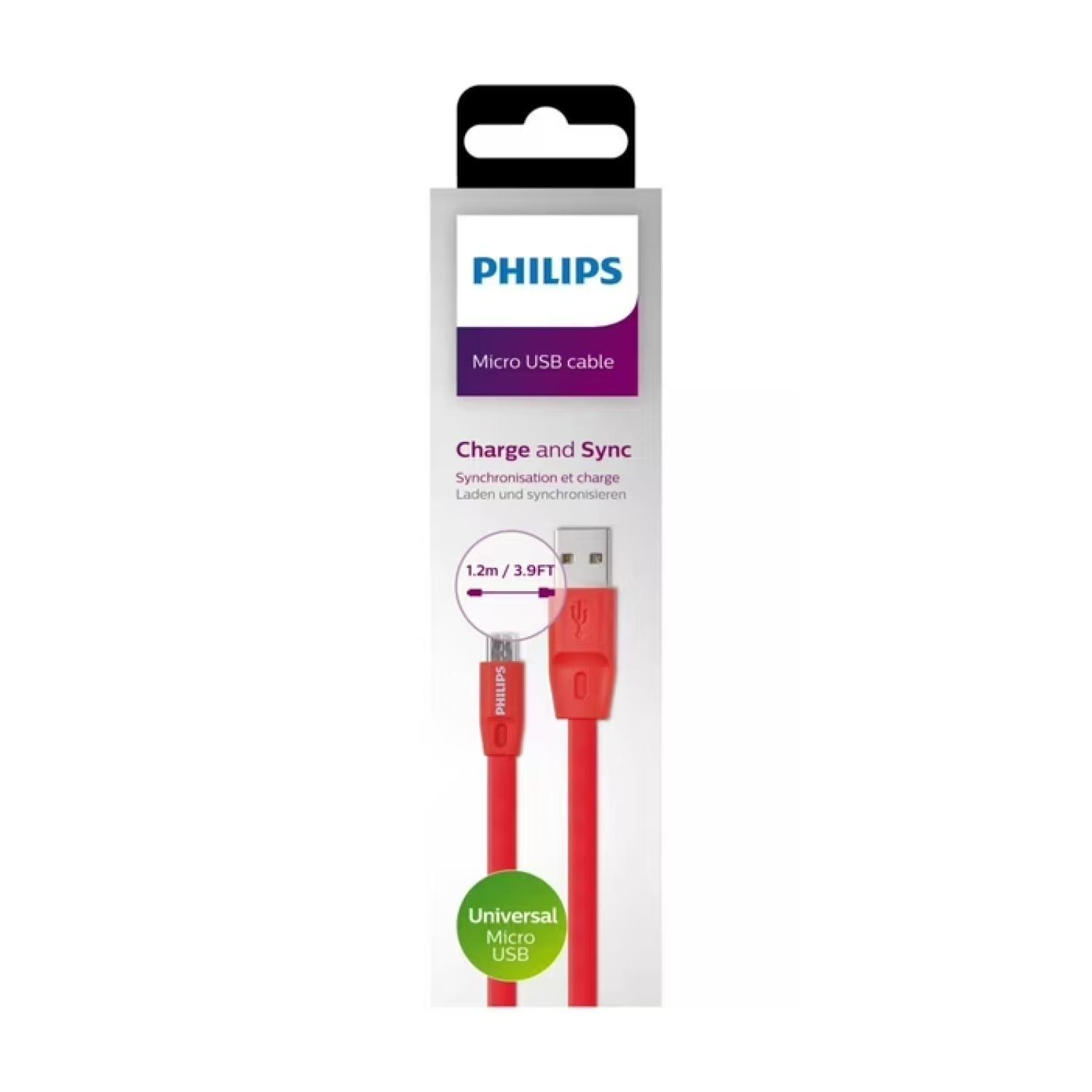 Cable USB A Micro USB 1.2Mts Flat Rojo 2518R -2