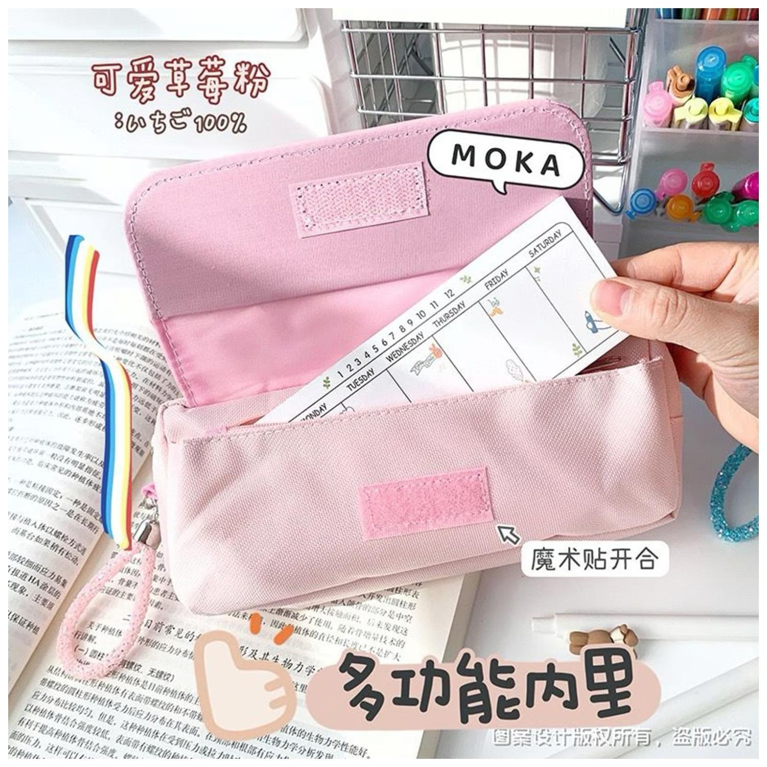 Estuche Cartuchera Diseño Gatito Rosado Kawaii-3