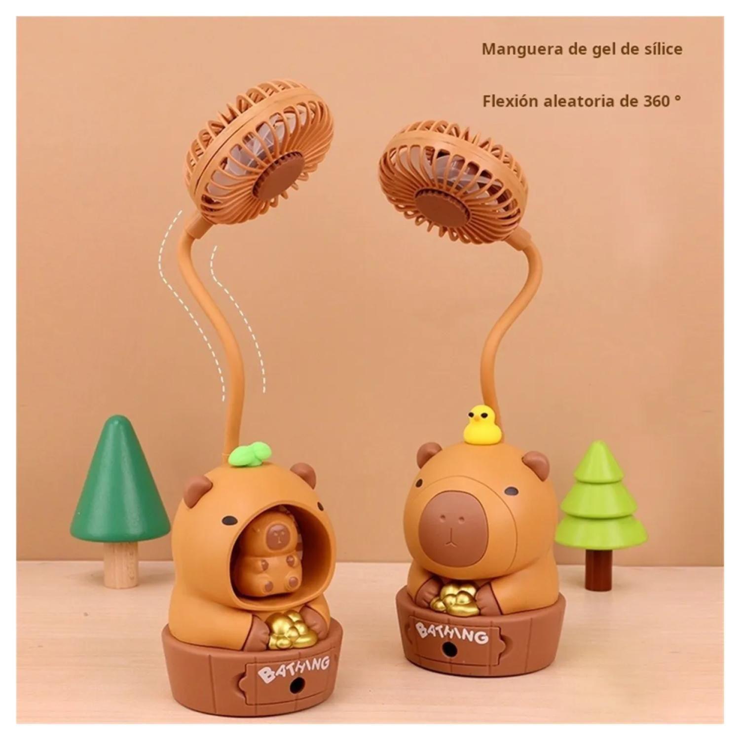 Mini Ventilador Y Lampara De Escritorio USB Capibara-2