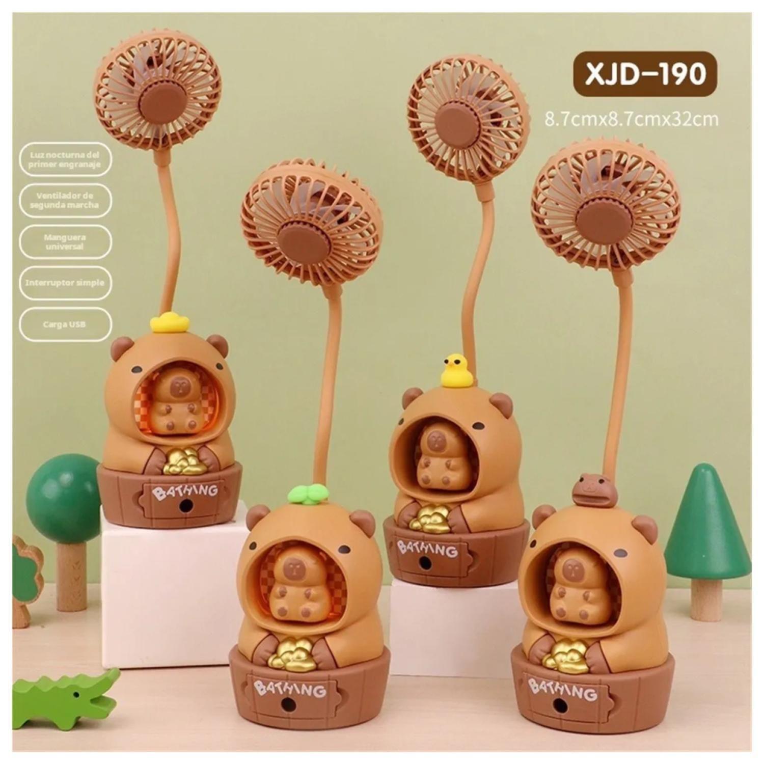 Mini Ventilador Y Lampara De Escritorio USB Capibara-4