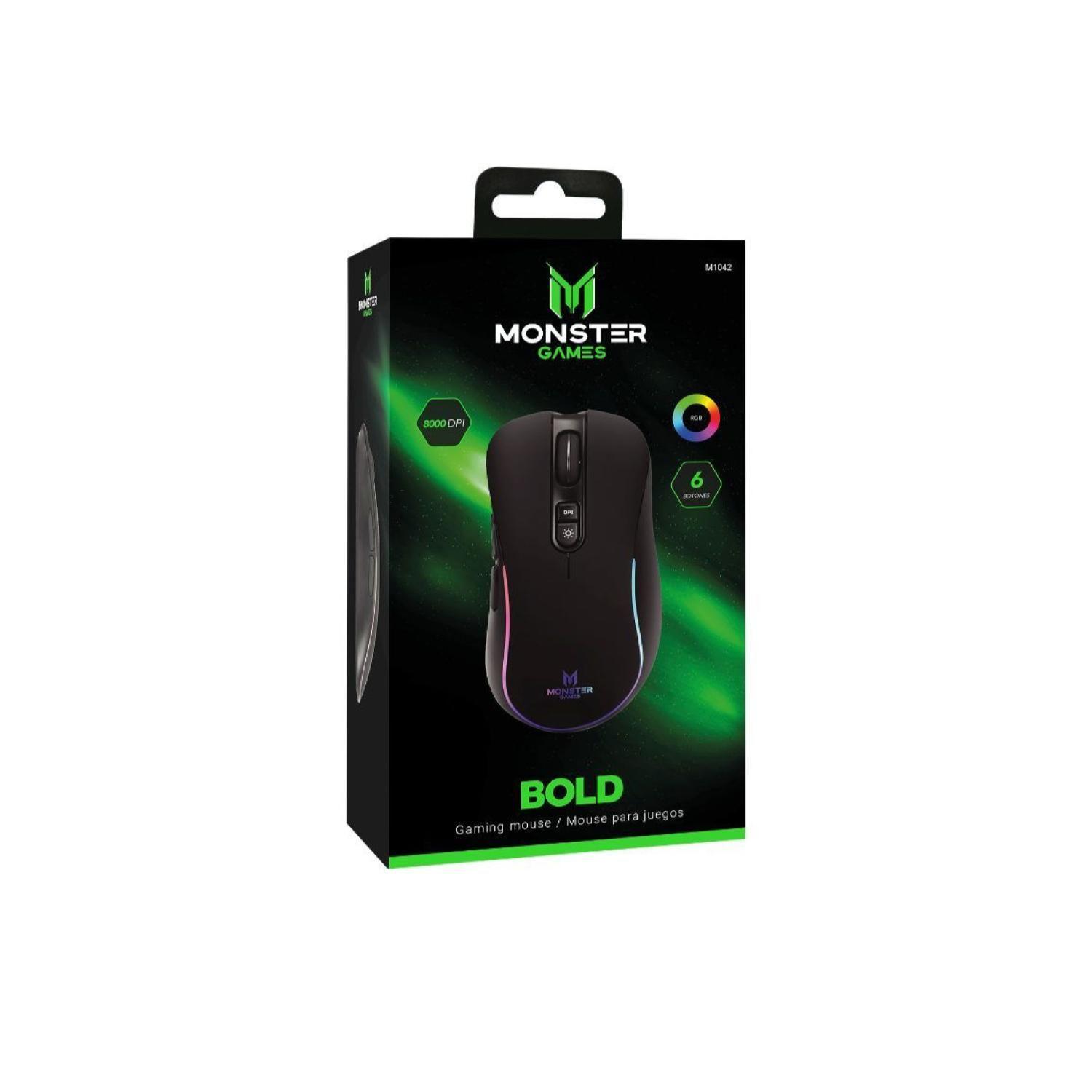 Mouse Gamer USB RGB 6B 8000DPI Negro Bold -2