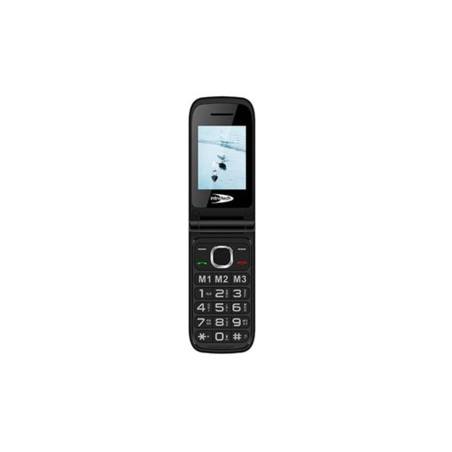 Telefono Senior Tipo Almeja 4G Negro Clamshell Introtech-2