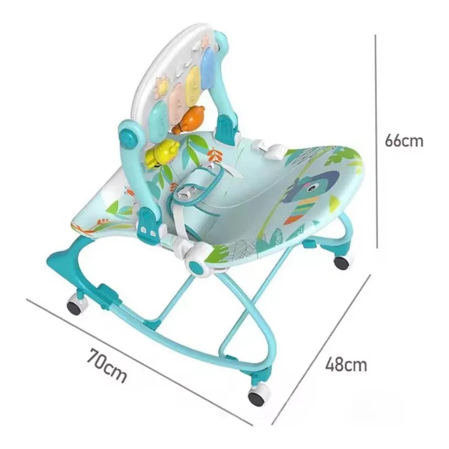 Silla Mecedora 2 En 1 Gimnasio De Bebe Celeste Interactiva-2