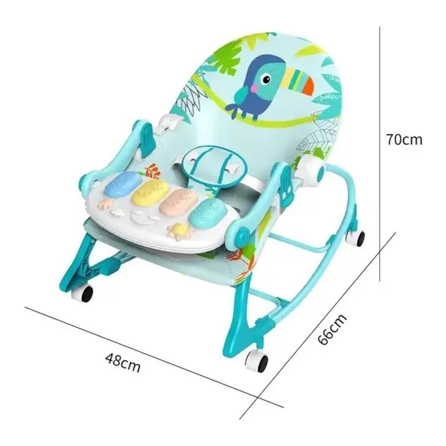 Silla Mecedora 2 En 1 Gimnasio De Bebe Celeste Interactiva-3