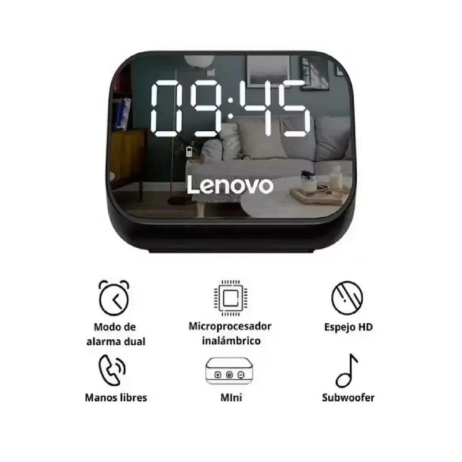 Parlante Con Reloj Alarma Bluetooth 10W Negro TS13 Lenovo-1