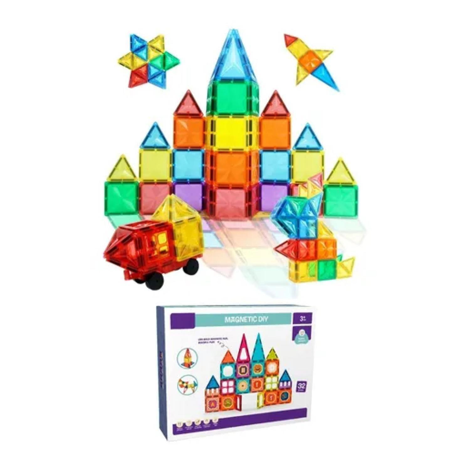 Juguete Bloques Magneticos 32PZS De Construccion Infantil-4