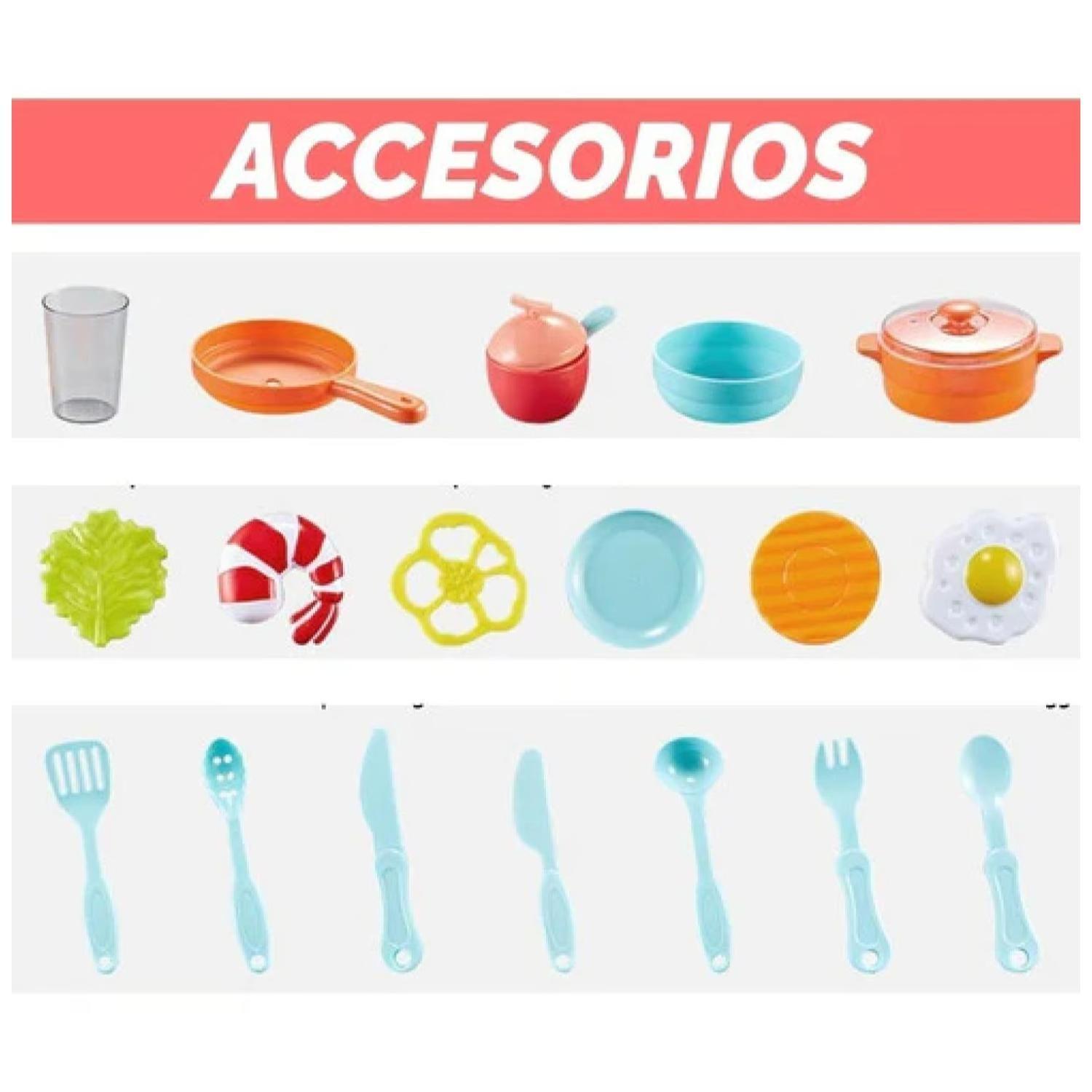 Juguete Cocina Moderna 42 Piezas 63x45x22cm Rosado Infantil-3