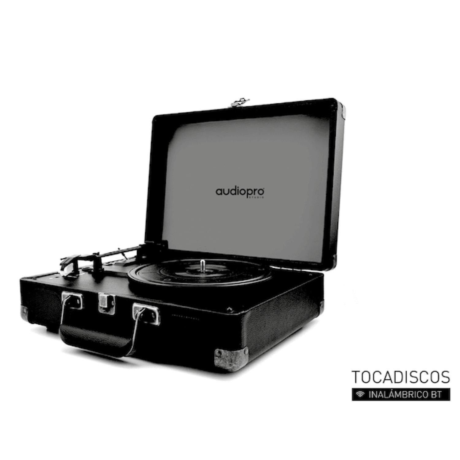 Parlante Tocadiscos Retro Bluetooth 3Vel Negro AudioPro-1