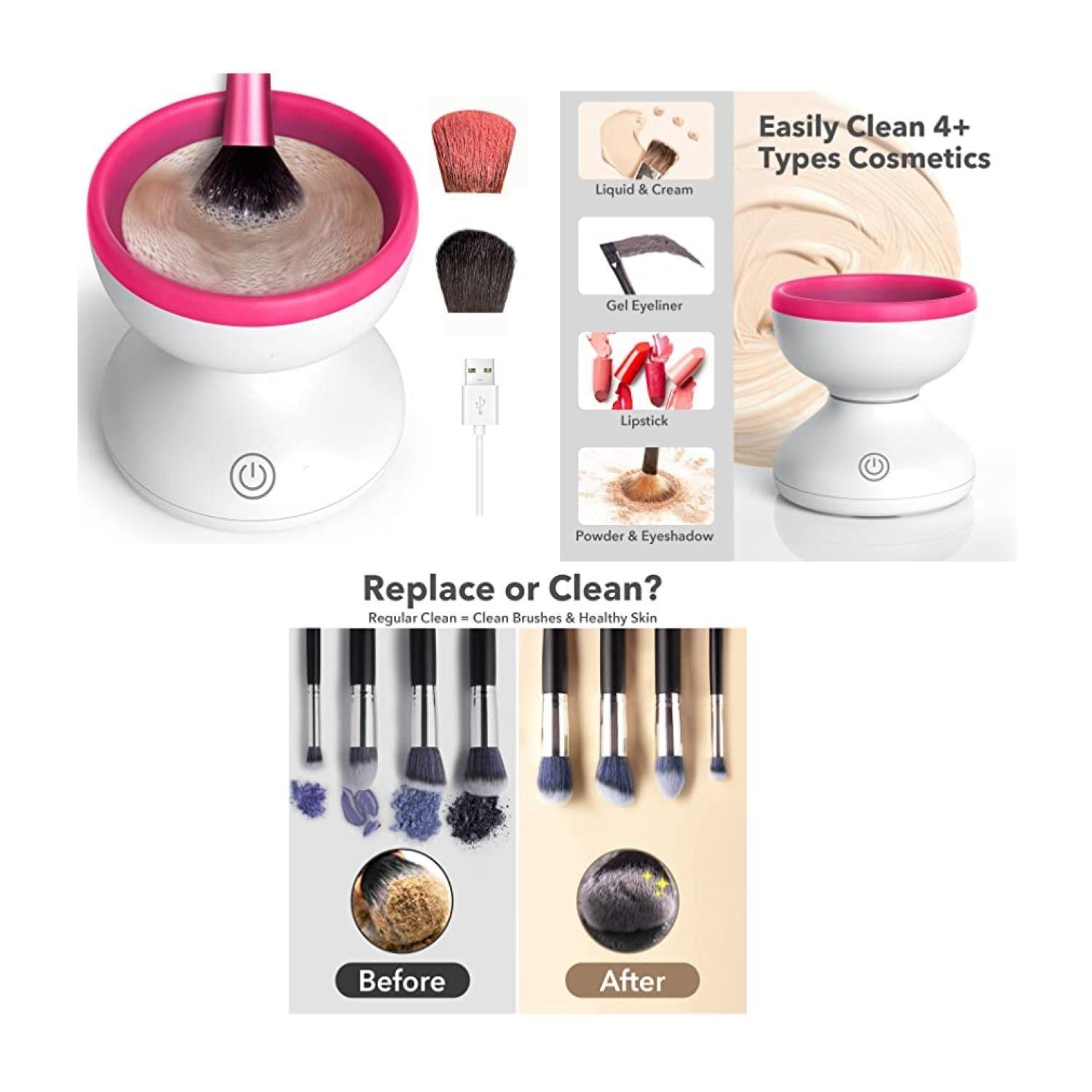 Limpiador Brochas De Maquillaje Electrico USB Sin Dañarlas-2