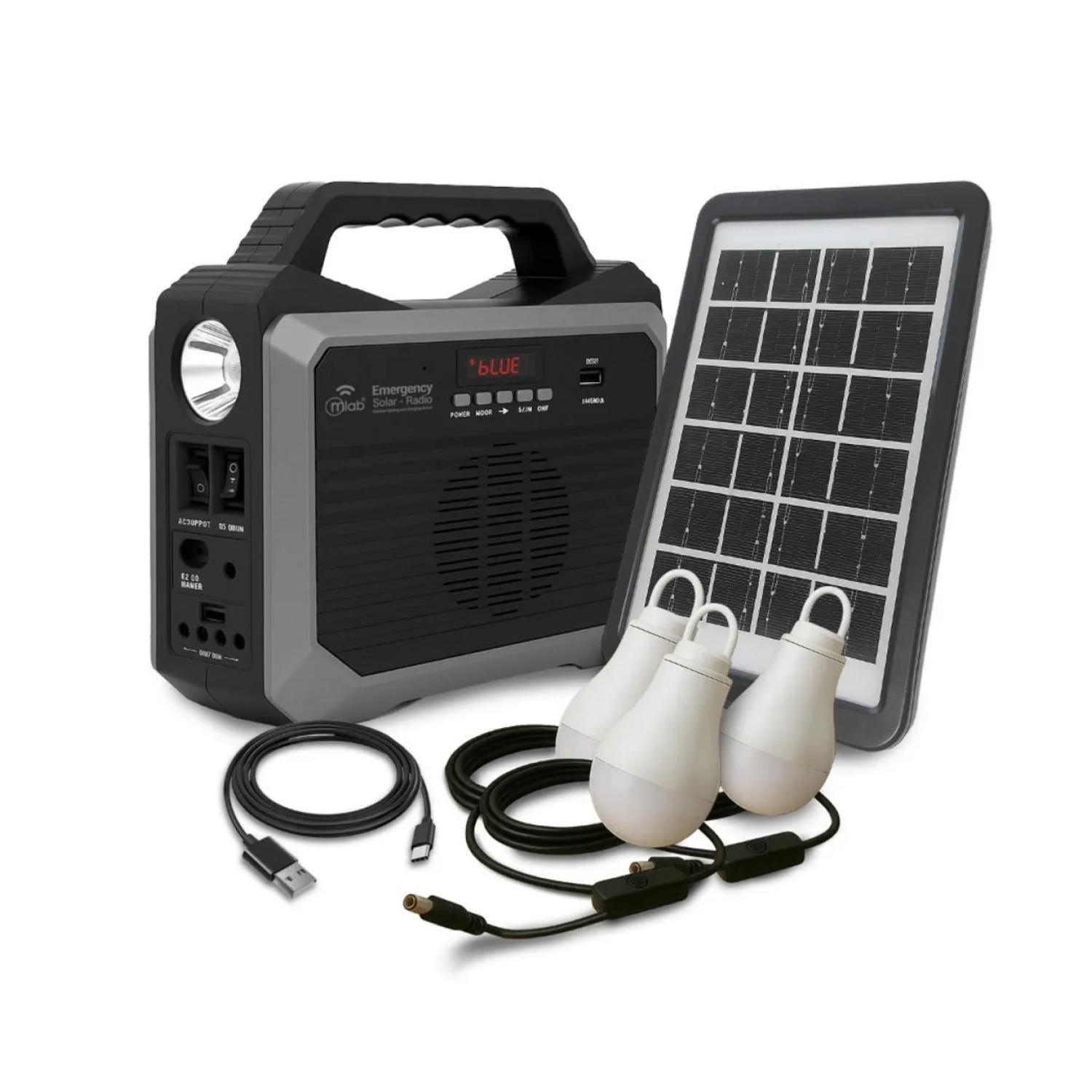 Radio Bluetooth USB Con Kit De Iluminacion Y Energia Solar 9653-2