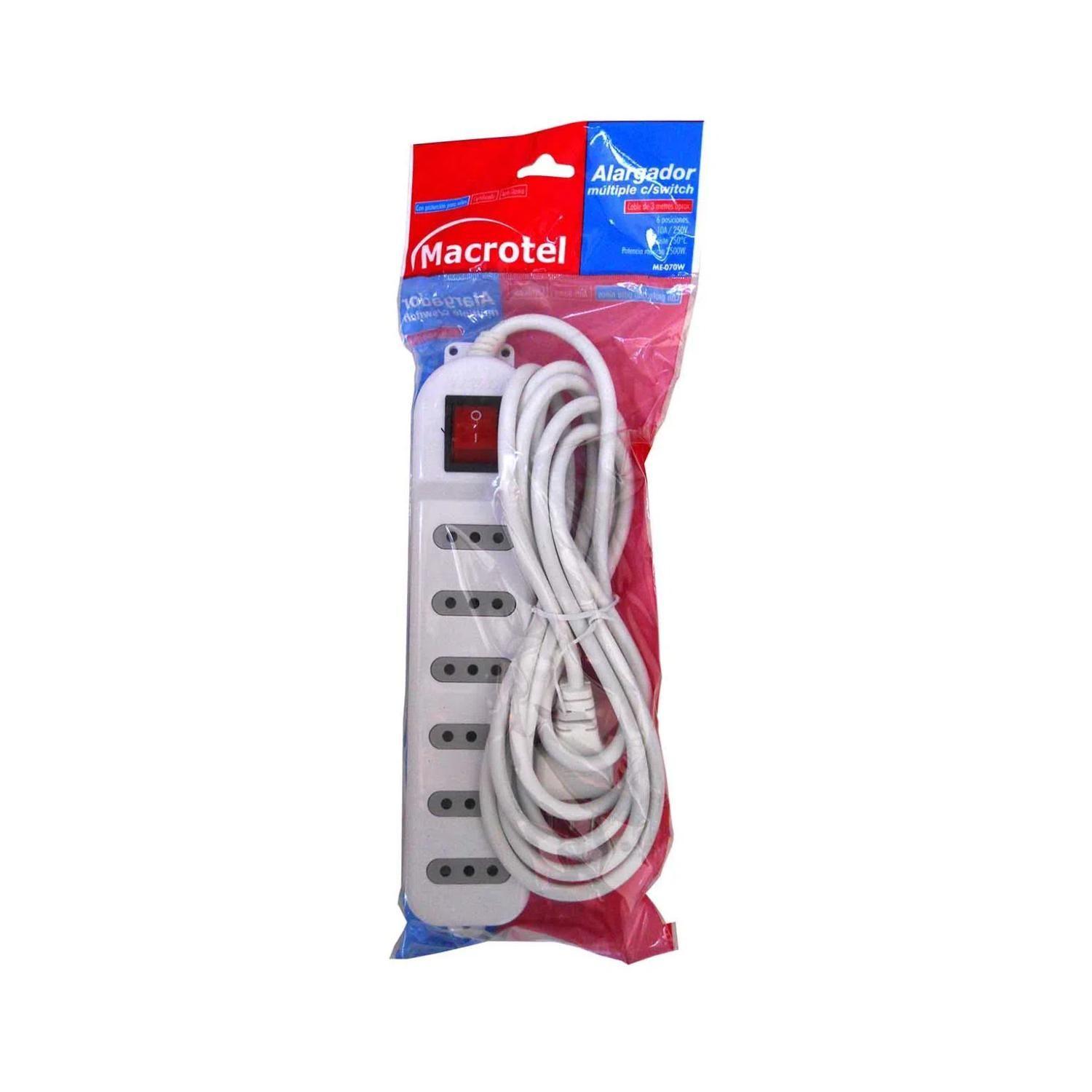 Zapatilla Alargador 3mt 6 Entradas Blanco-4