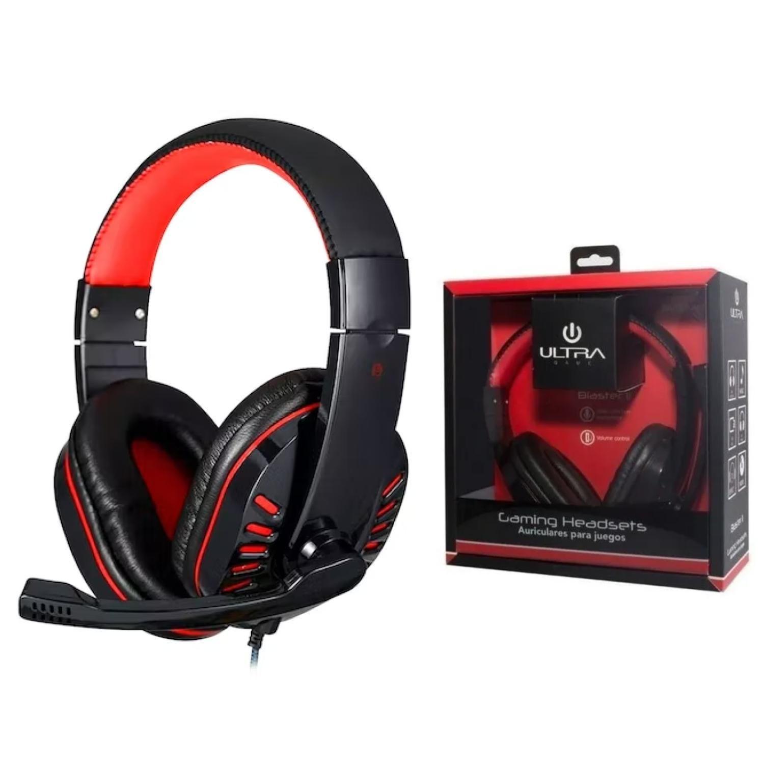 Audifono Gamer Jack 3.5 Ps4 Xbox PC 2Mts Negro Rojo -2