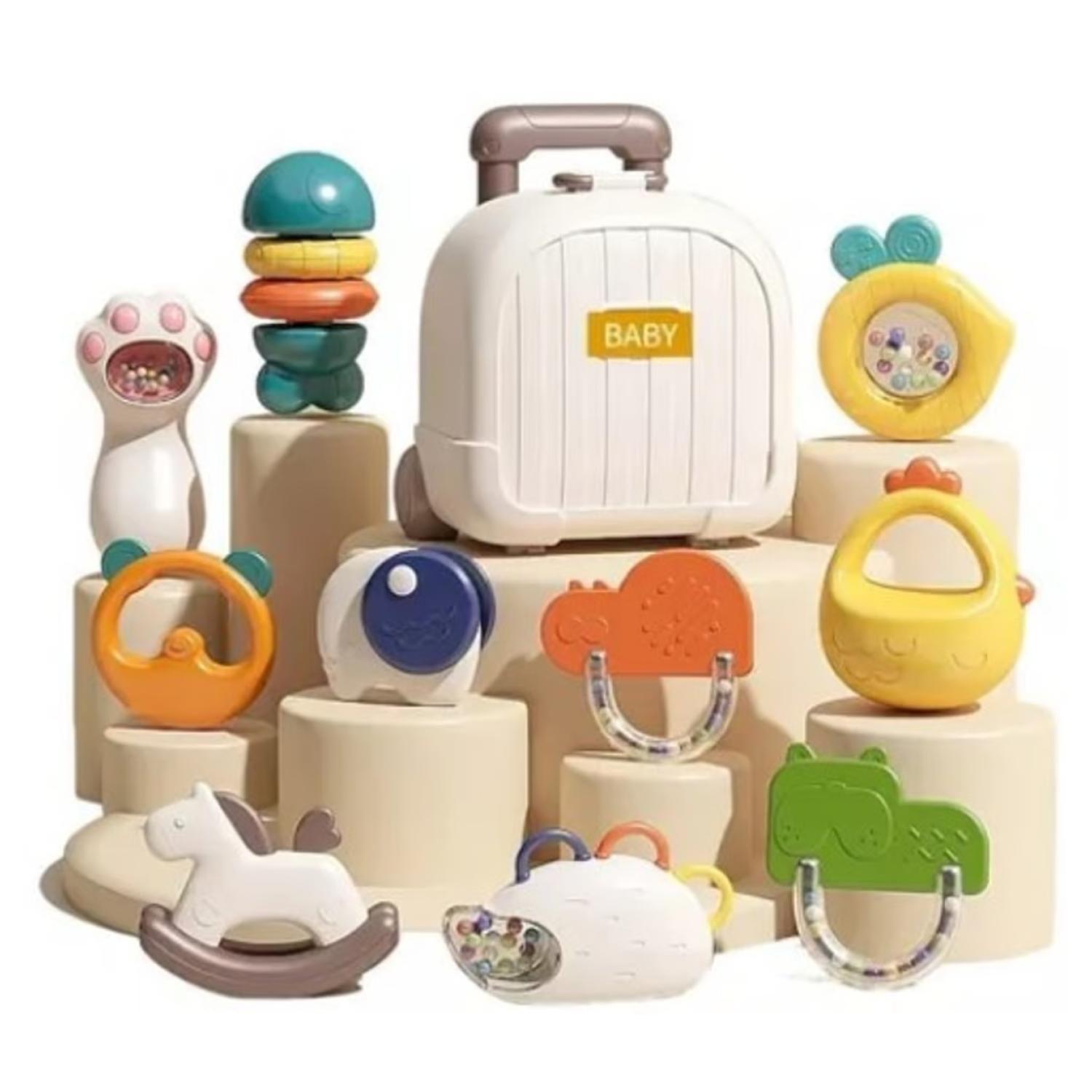 Juguete Sonajero Y Mordedor Para Bebe Maleta Con 10 Piezas-3