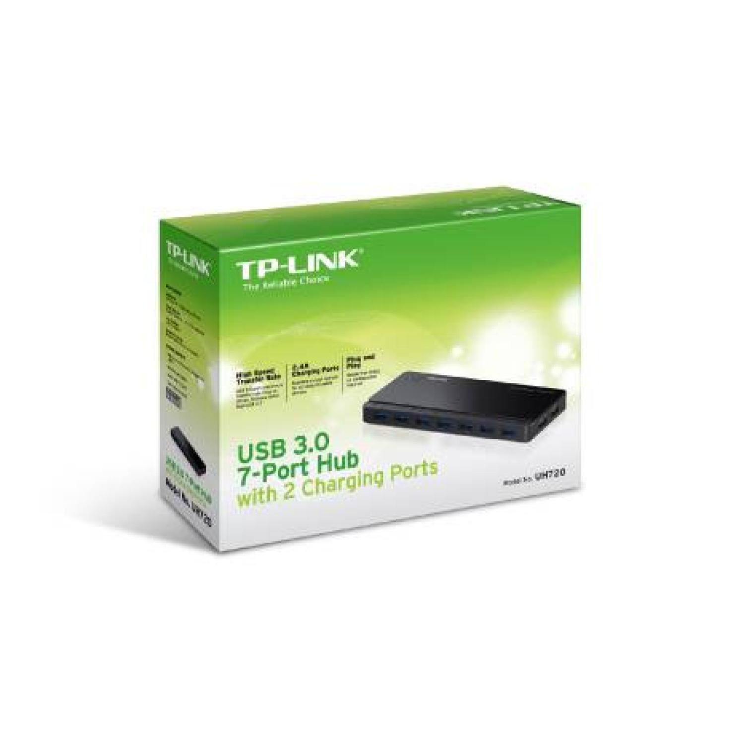 Adaptador HUB 7 Puertos USB 3.0 Negro UH720-2