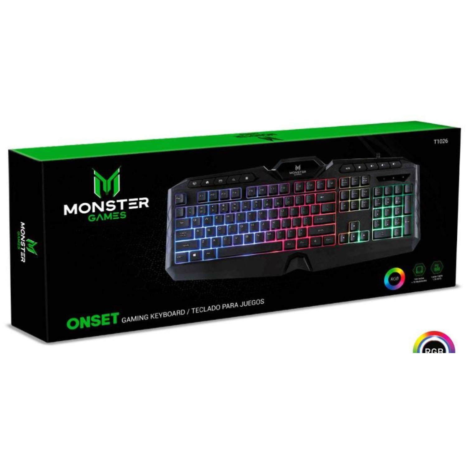 Teclado Gamer USB RGB Negro Onset -4