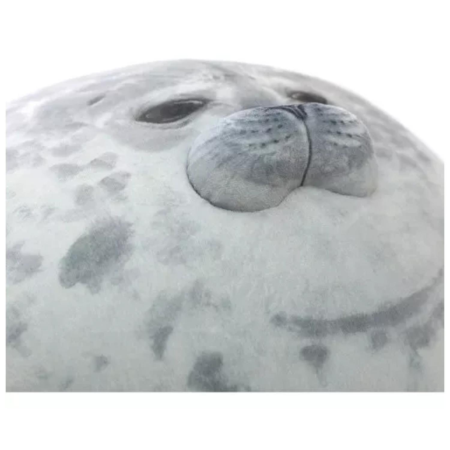 Juguete Peluche Cojin Foca Bebe 30cm Felpa Gris Infantil-2