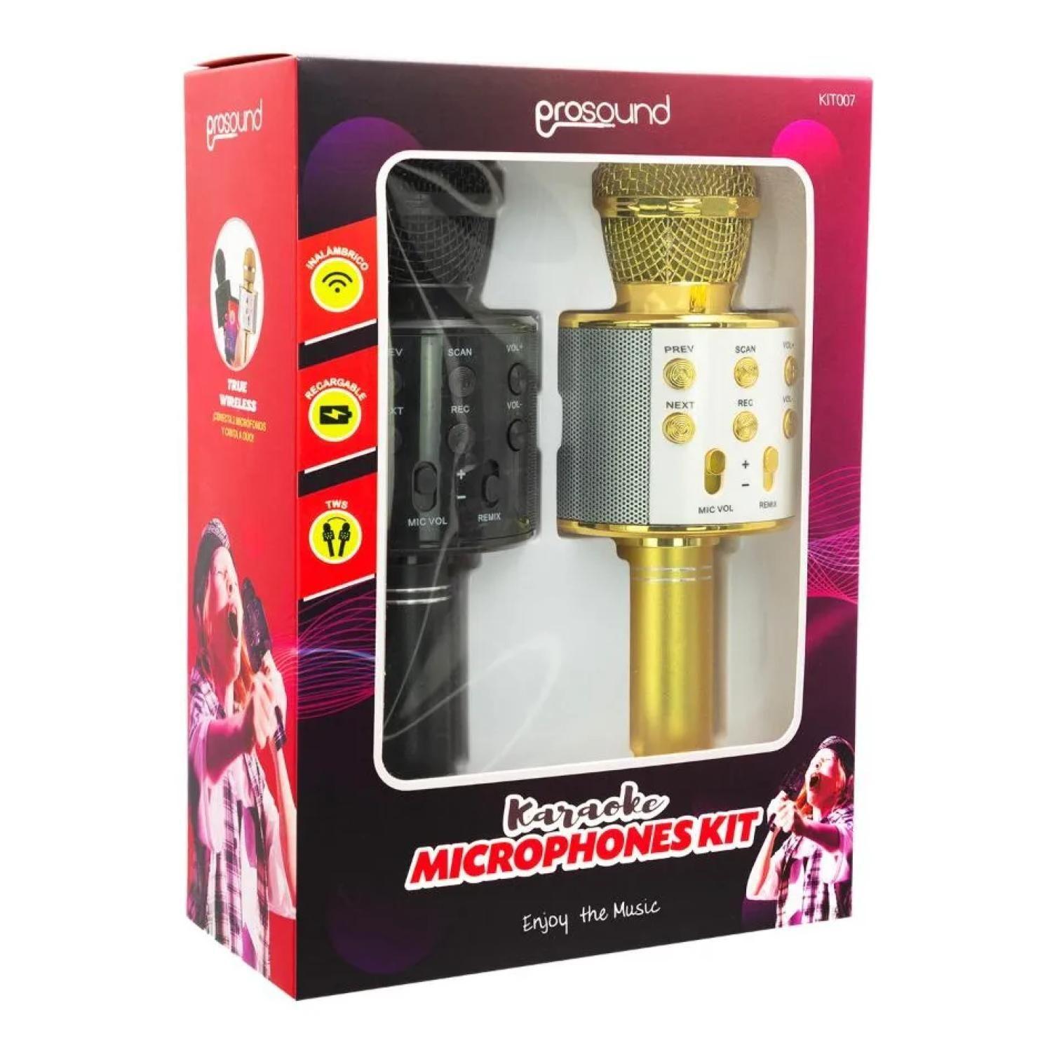 Kit 2 Microfonos Karaoke TWS Bluetooth USB-0