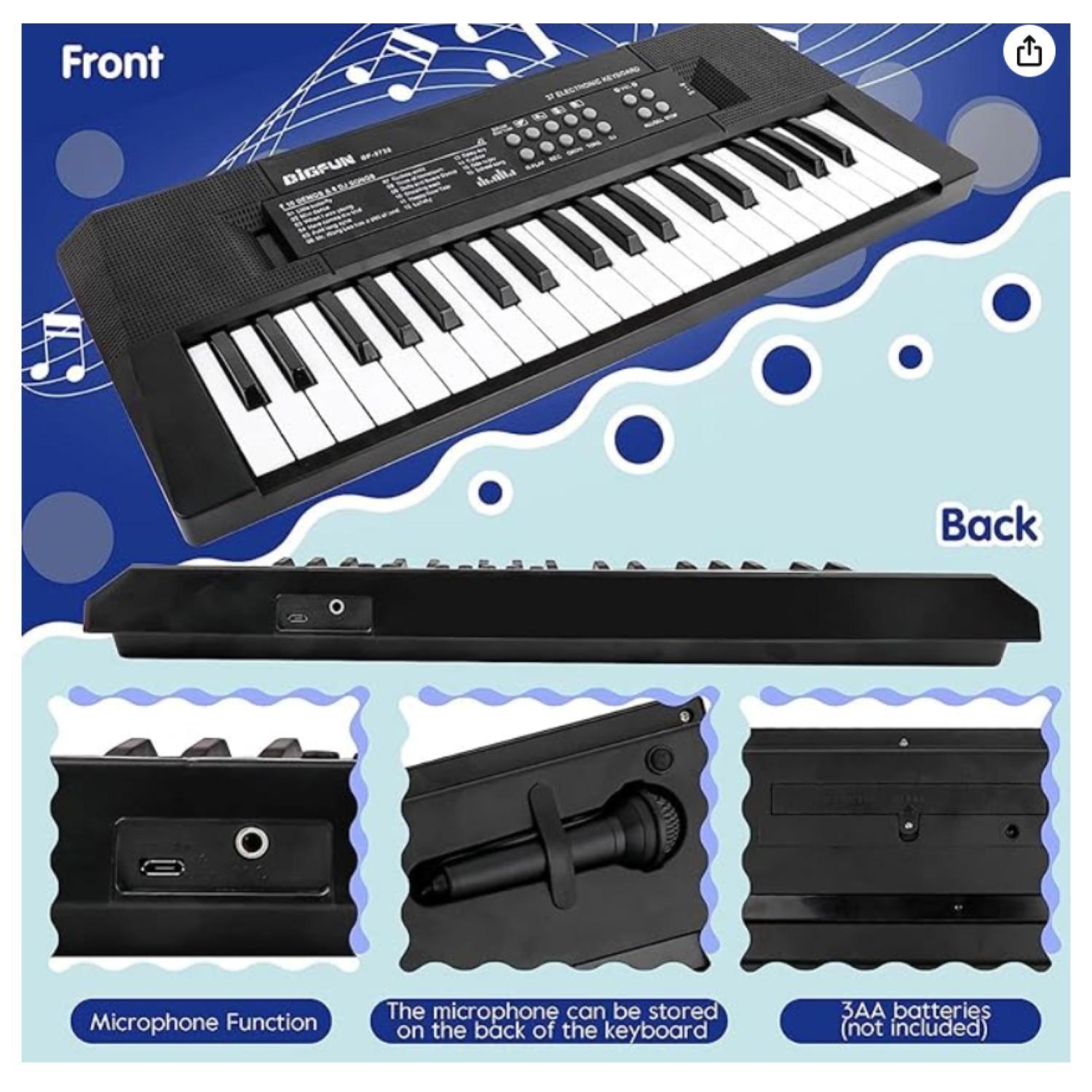 Juguete Piano Teclado Musical Con 37 Teclas Sonidos Mic-4