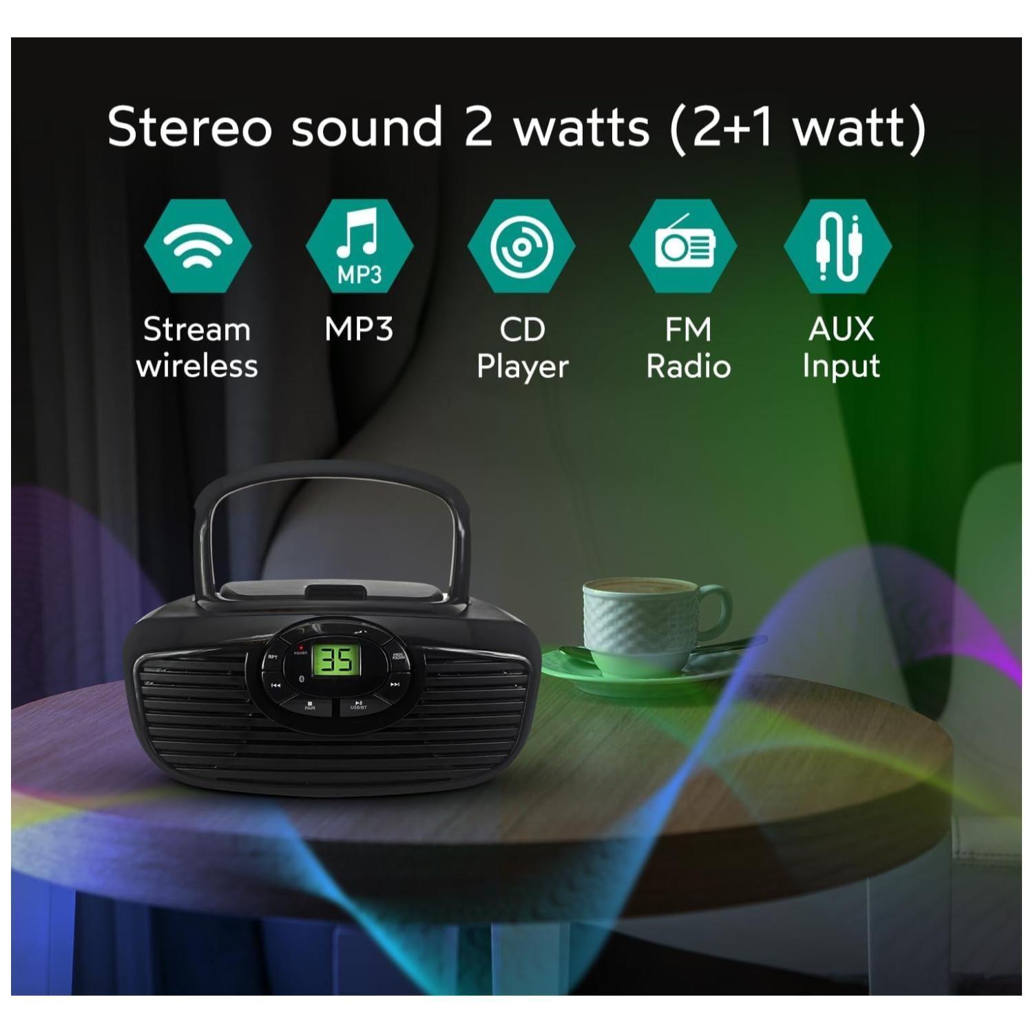 Radio CD FM Bluetooth LCD USB Negro PBB2005BT-2