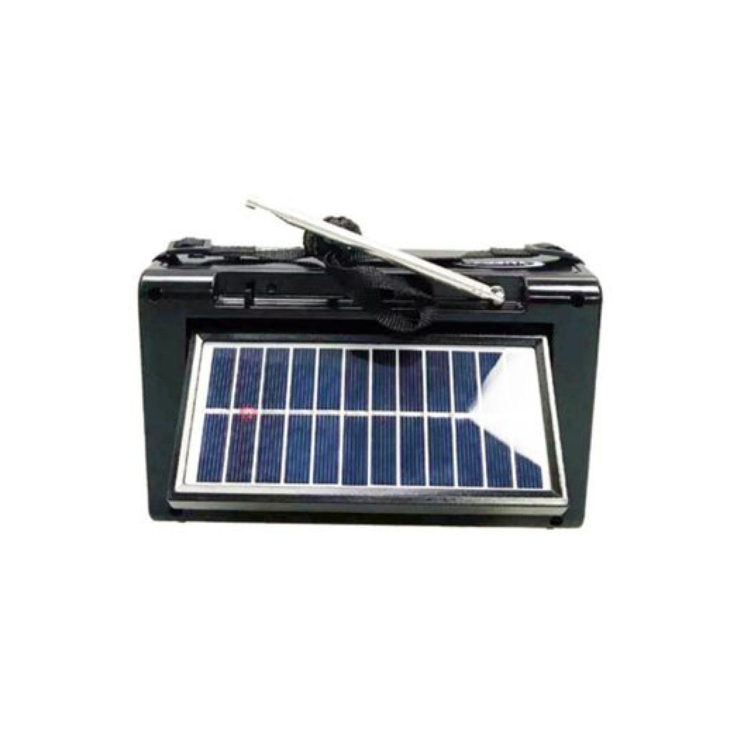 Radio Portatil Panel Solar LED USB AM SW FM Negro Tecnolab-2