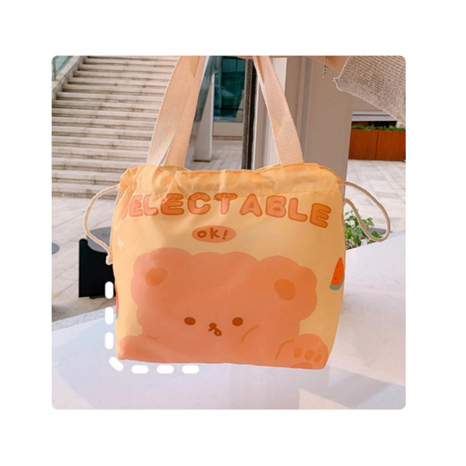 Lonchera Bolsa Termica 21x22 Conejo Rosa Blanco Kawaii-2