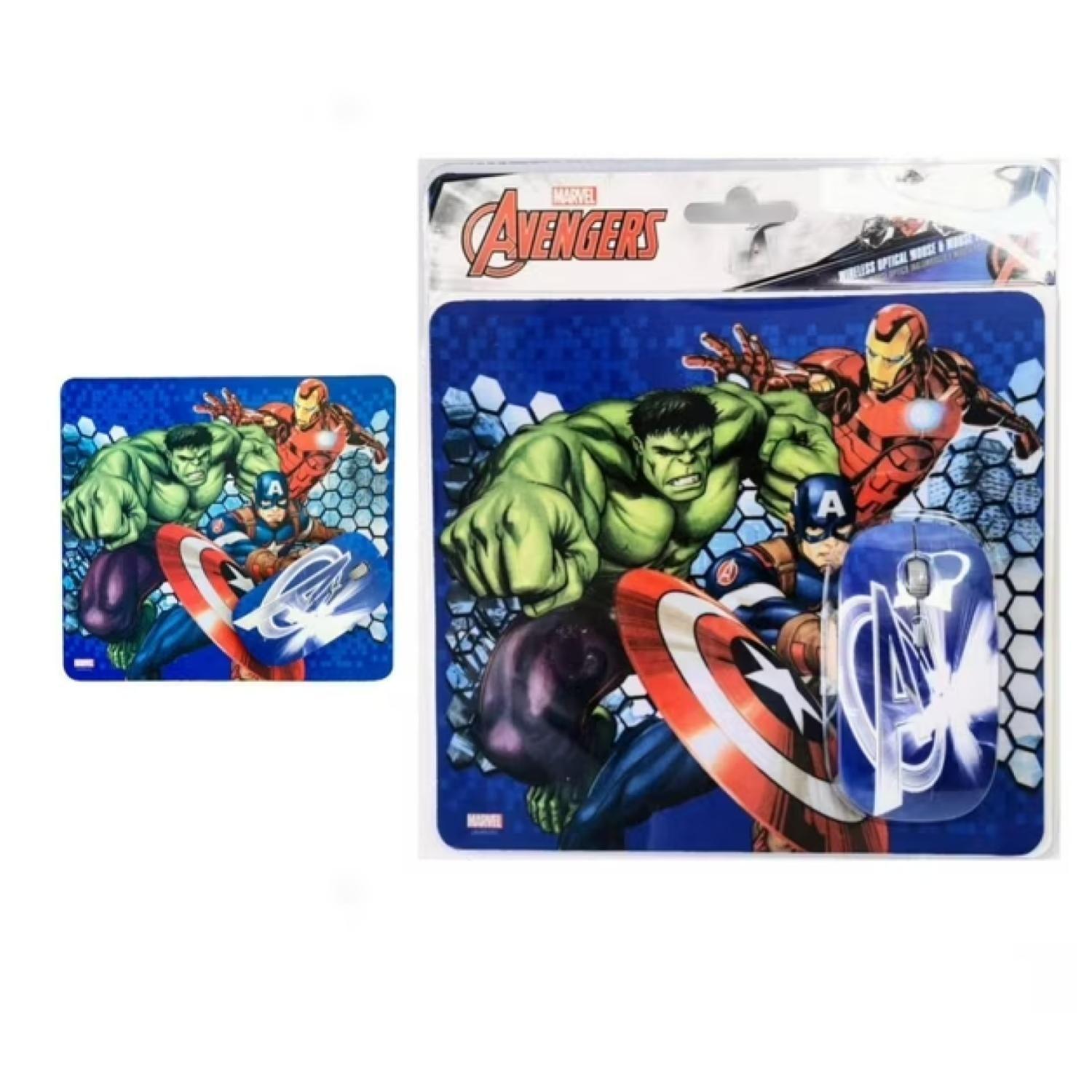 Kit Mouse Inalambrico USB 3B Y MousePad Avengers-2