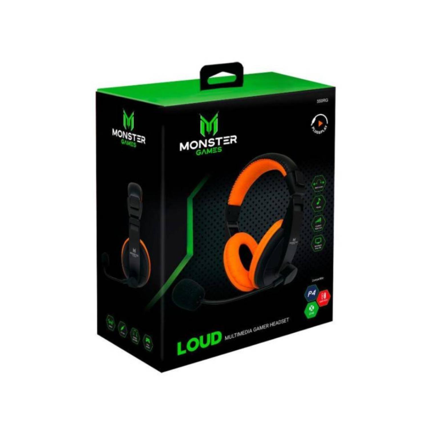 Audifono Gamer Jack 3.5 Negro Najaranja Loud -2