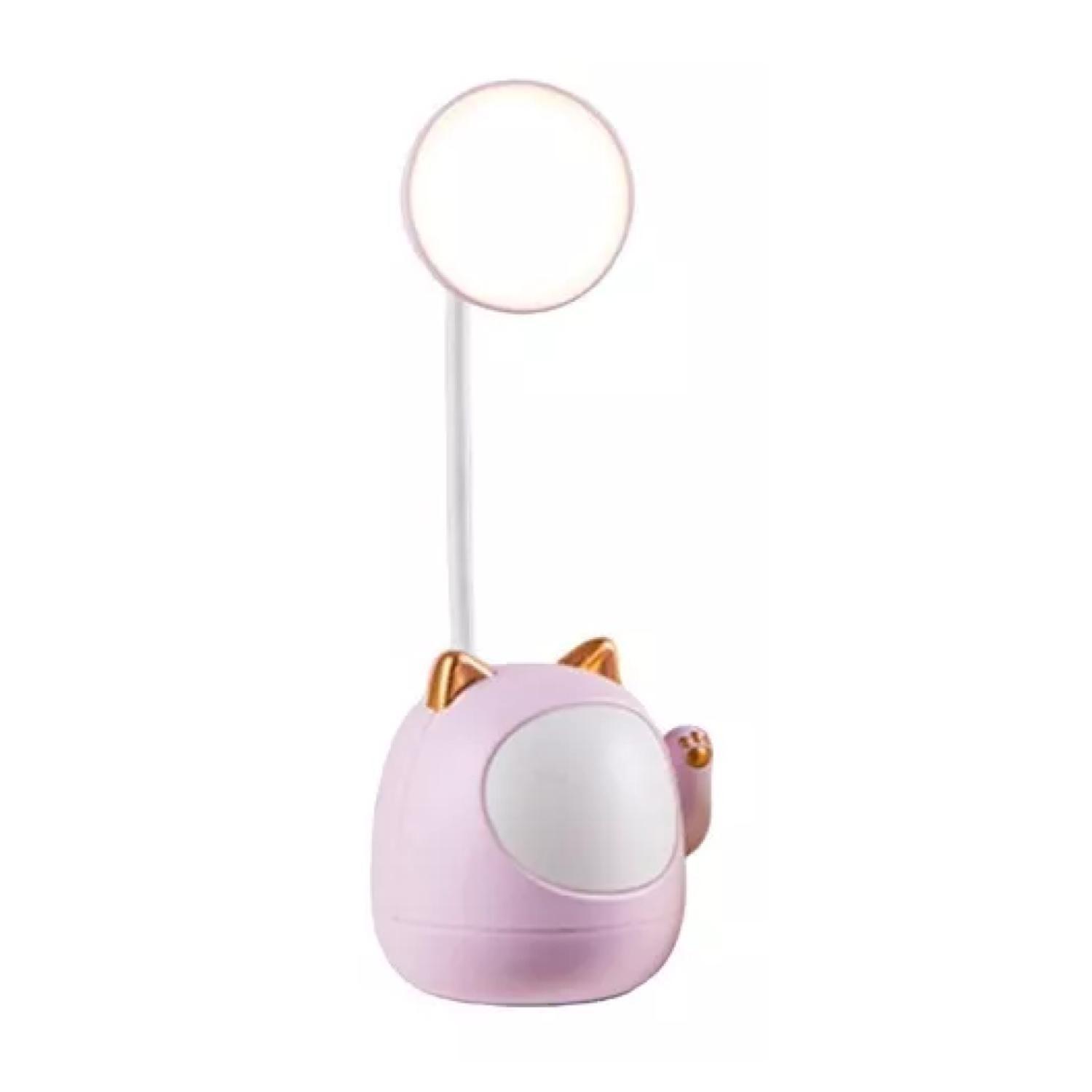 Lampara De Escritorio LED USB Forma De Gato Rosado-0