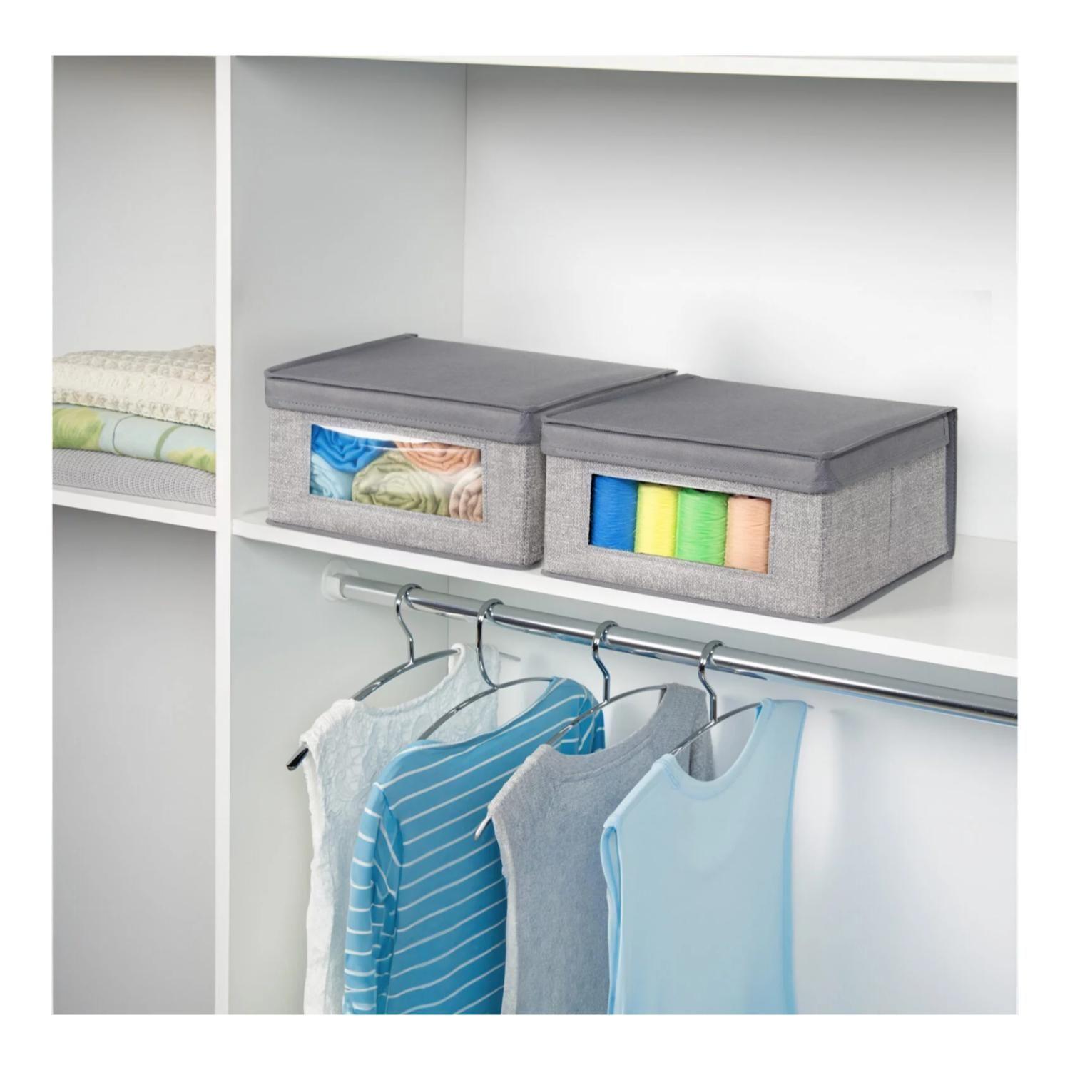 Caja Organizadora De Tela Plegable Ropa Closet 50x30x20cm Gris-2
