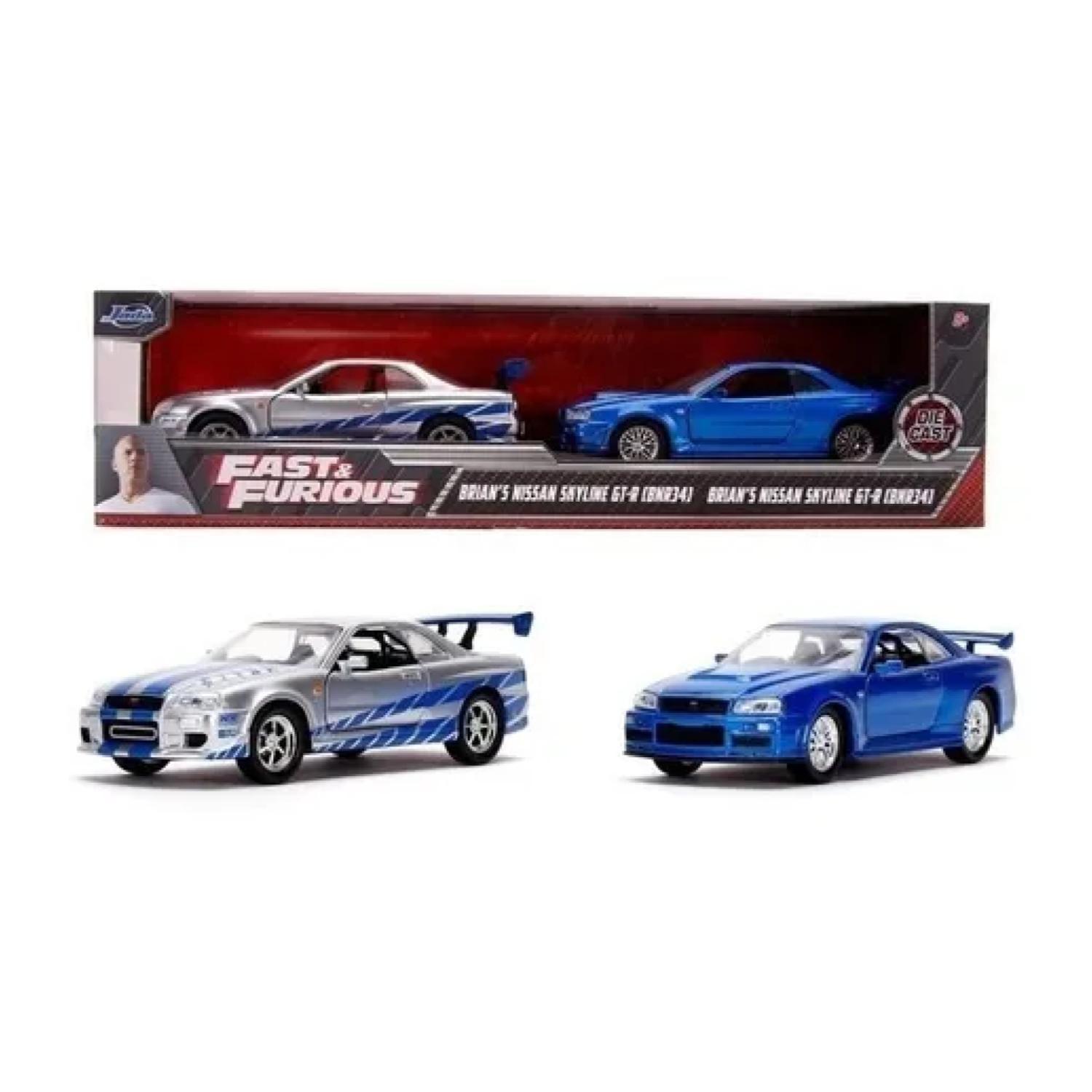 Juguete Pack 2 Autos Rapidos Y Furiosos 2 Skyline 1:32-4