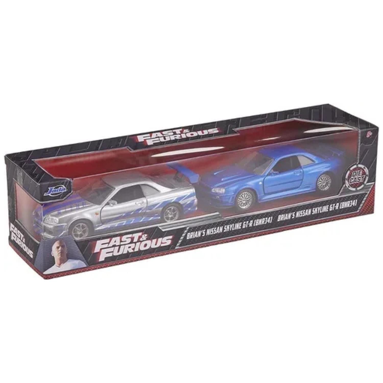Juguete Pack 2 Autos Rapidos Y Furiosos 2 Skyline 1:32-5